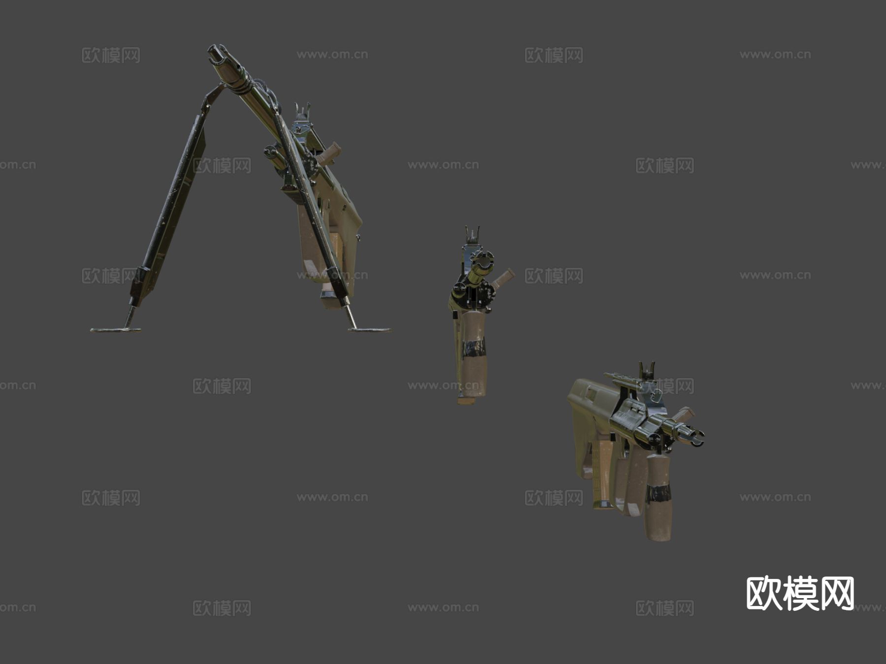 Aug武器冲锋枪su模型下载（渲染图5）