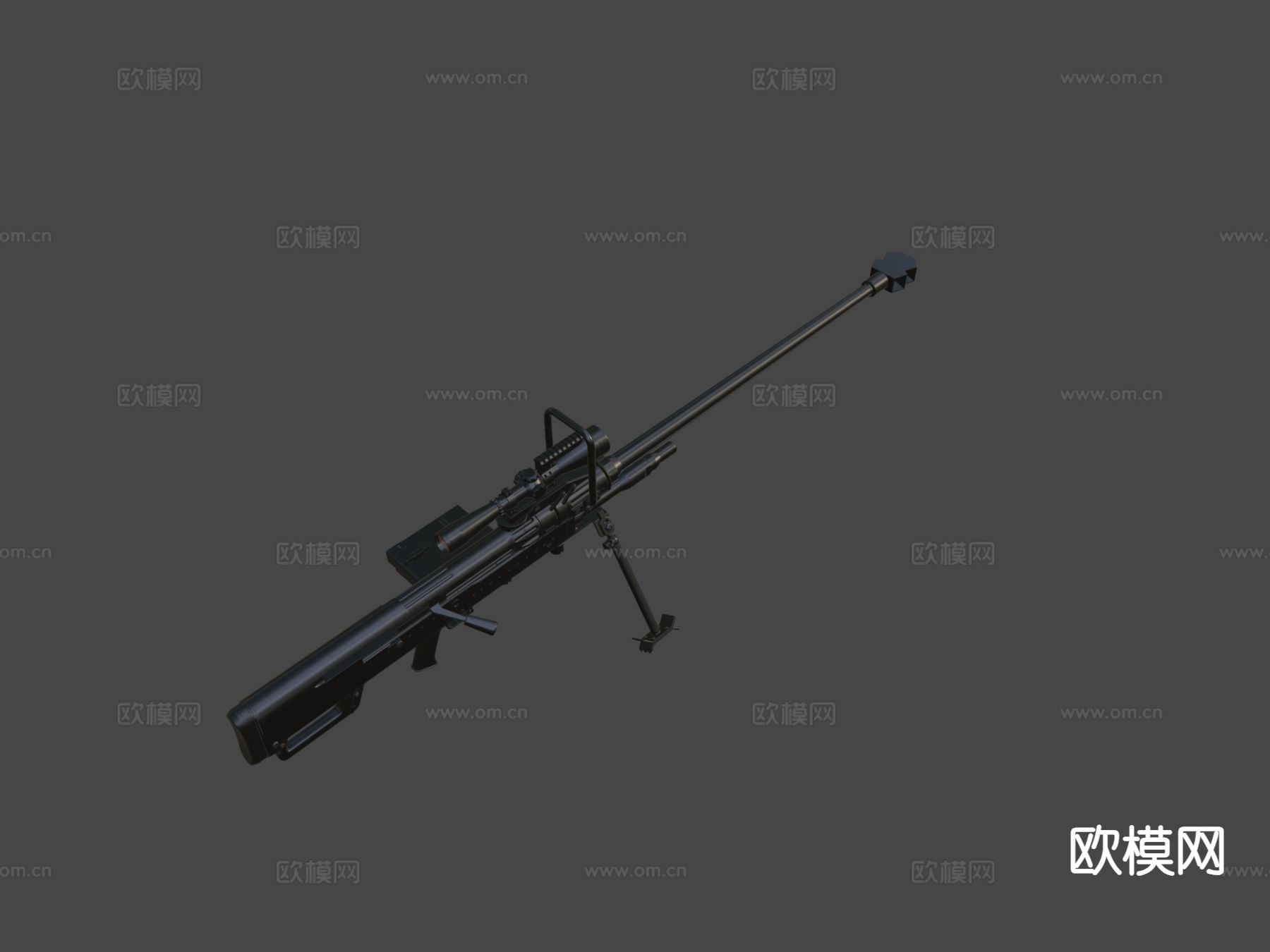 重机枪 枪支 枪械su模型下载（渲染图2）