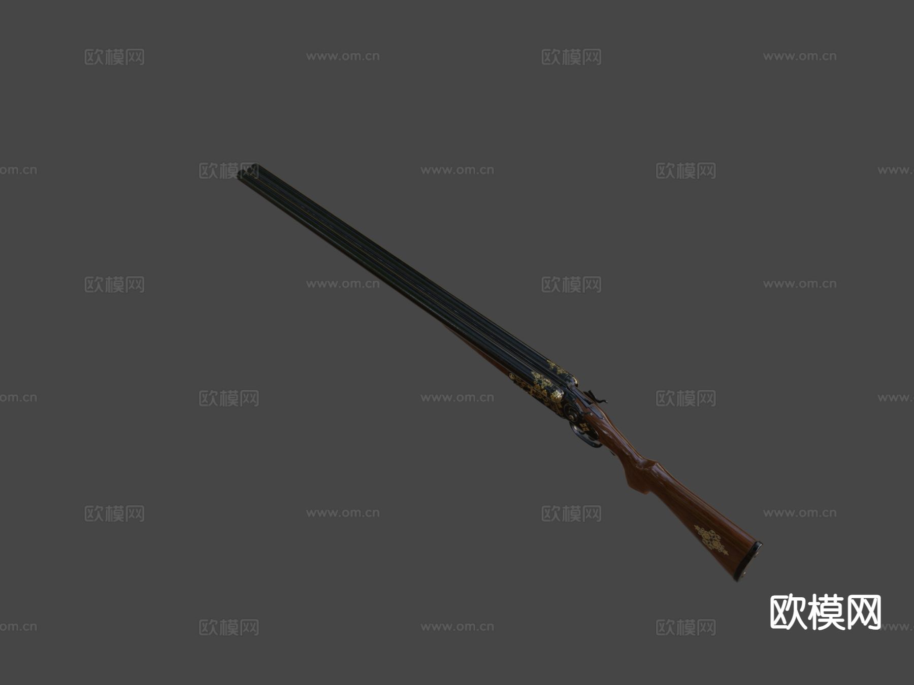 双管霰弹枪 枪支 枪械su模型下载（渲染图4）