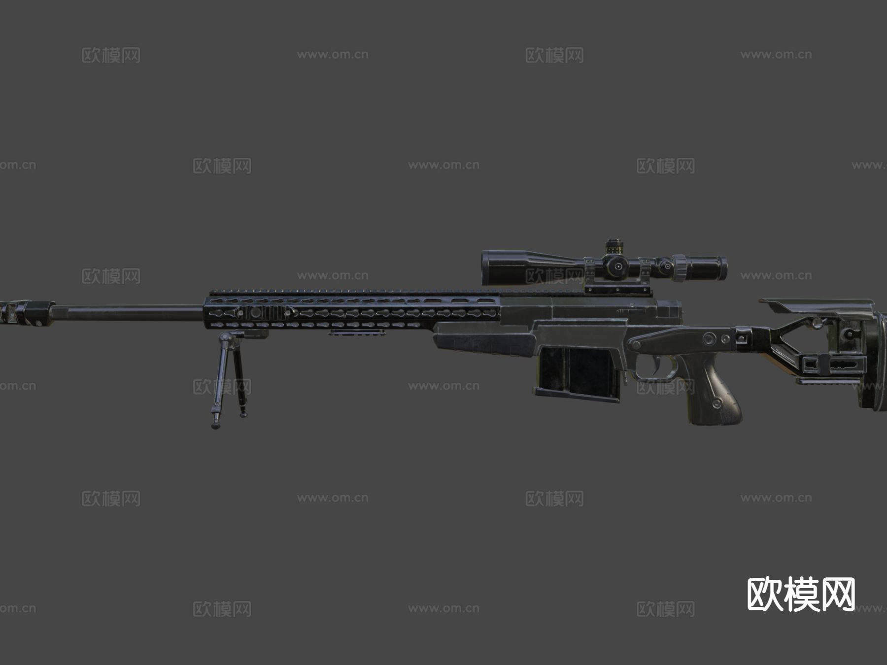 狙击步枪su模型下载（渲染图5）