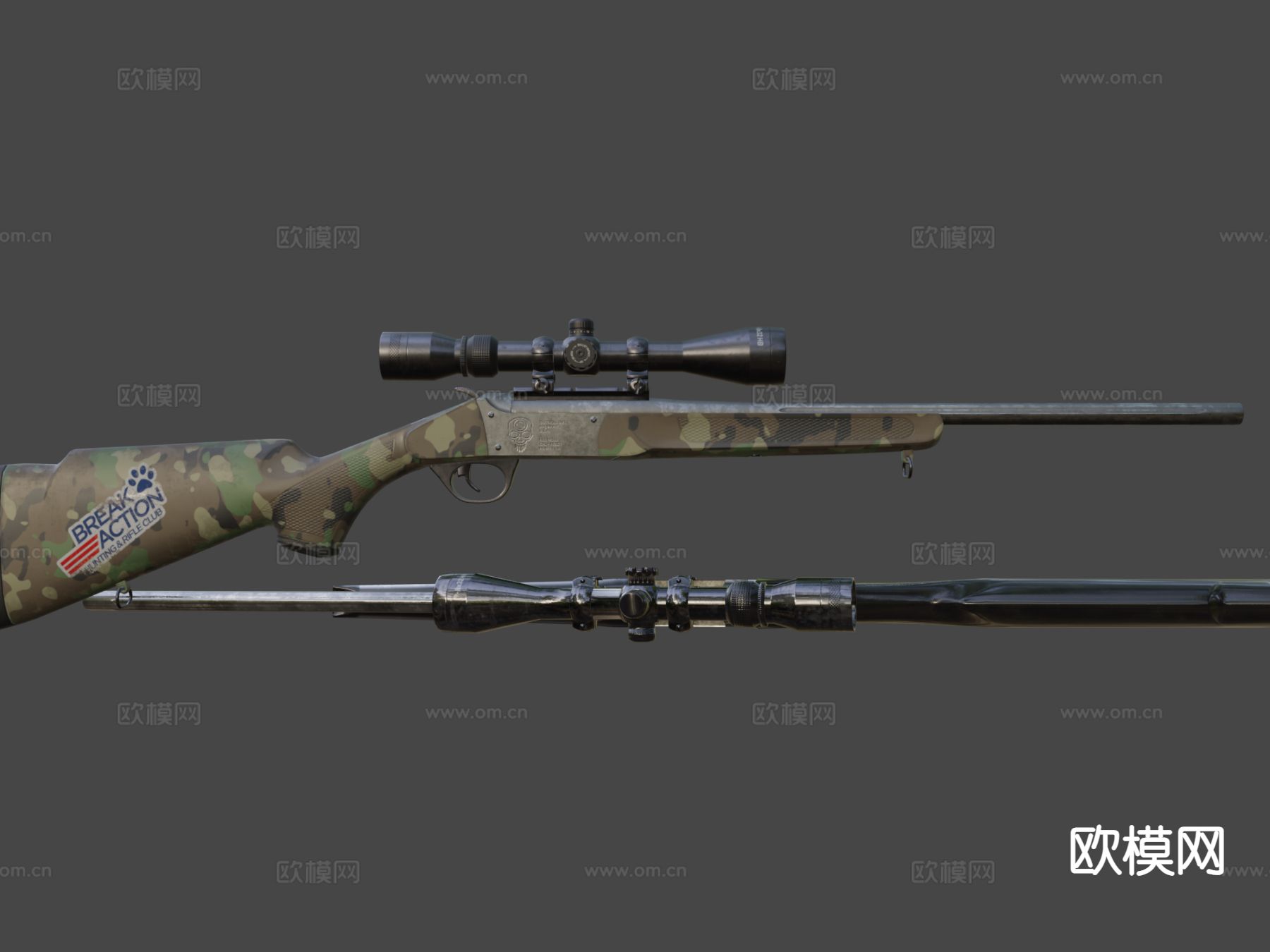 狙击步枪 枪支 枪械su模型下载（渲染图6）