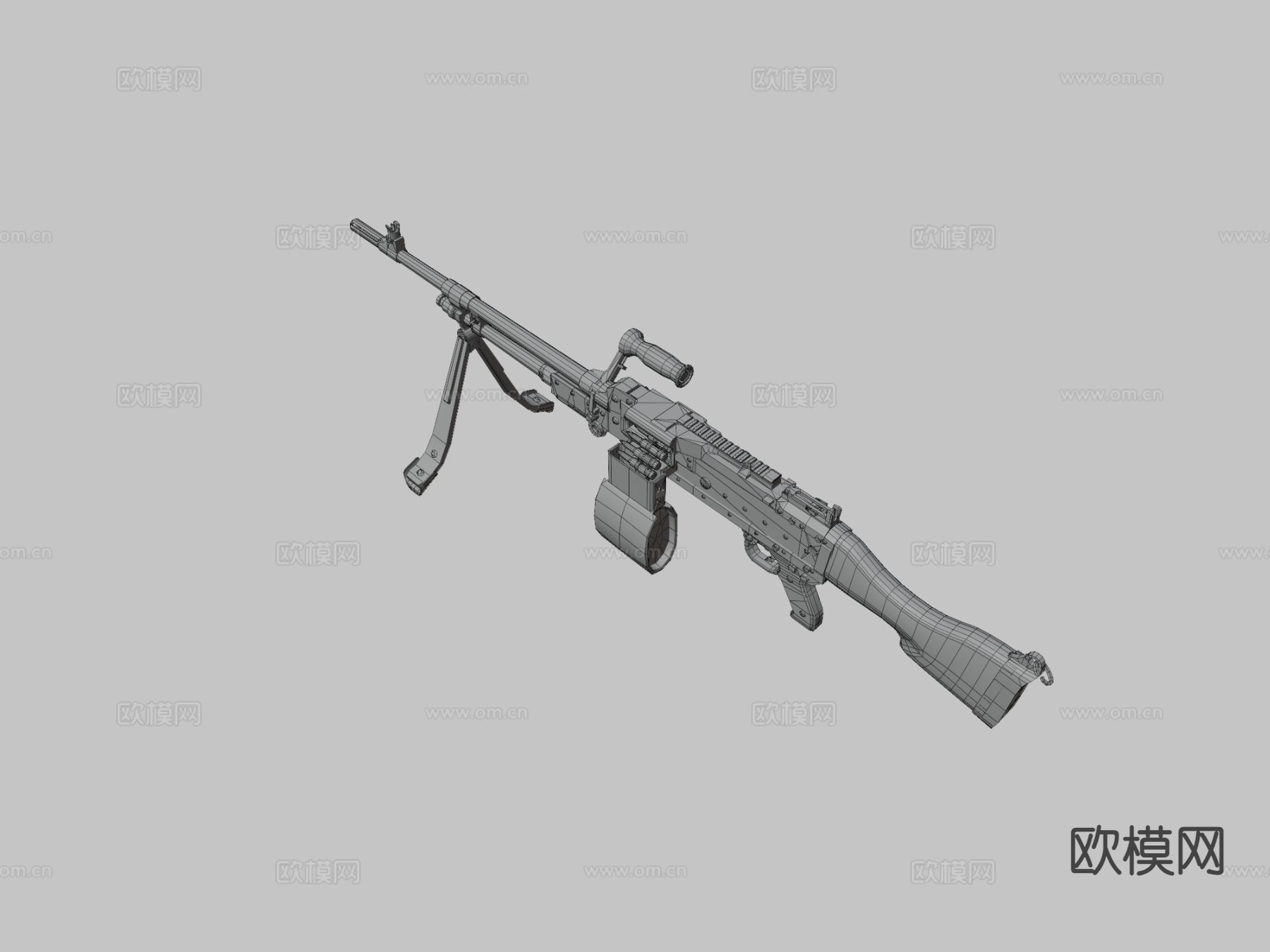 KSP58B机枪 枪支 枪械su模型下载（渲染图3）