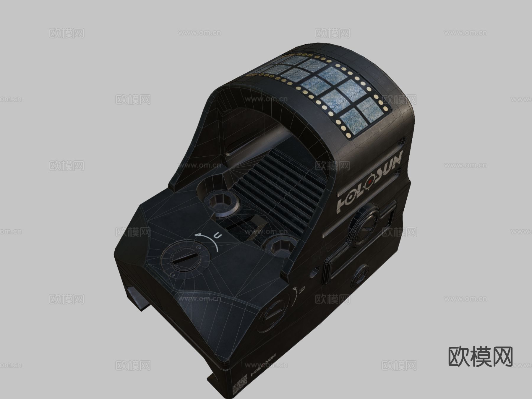 红点瞄准镜su模型下载（渲染图1）