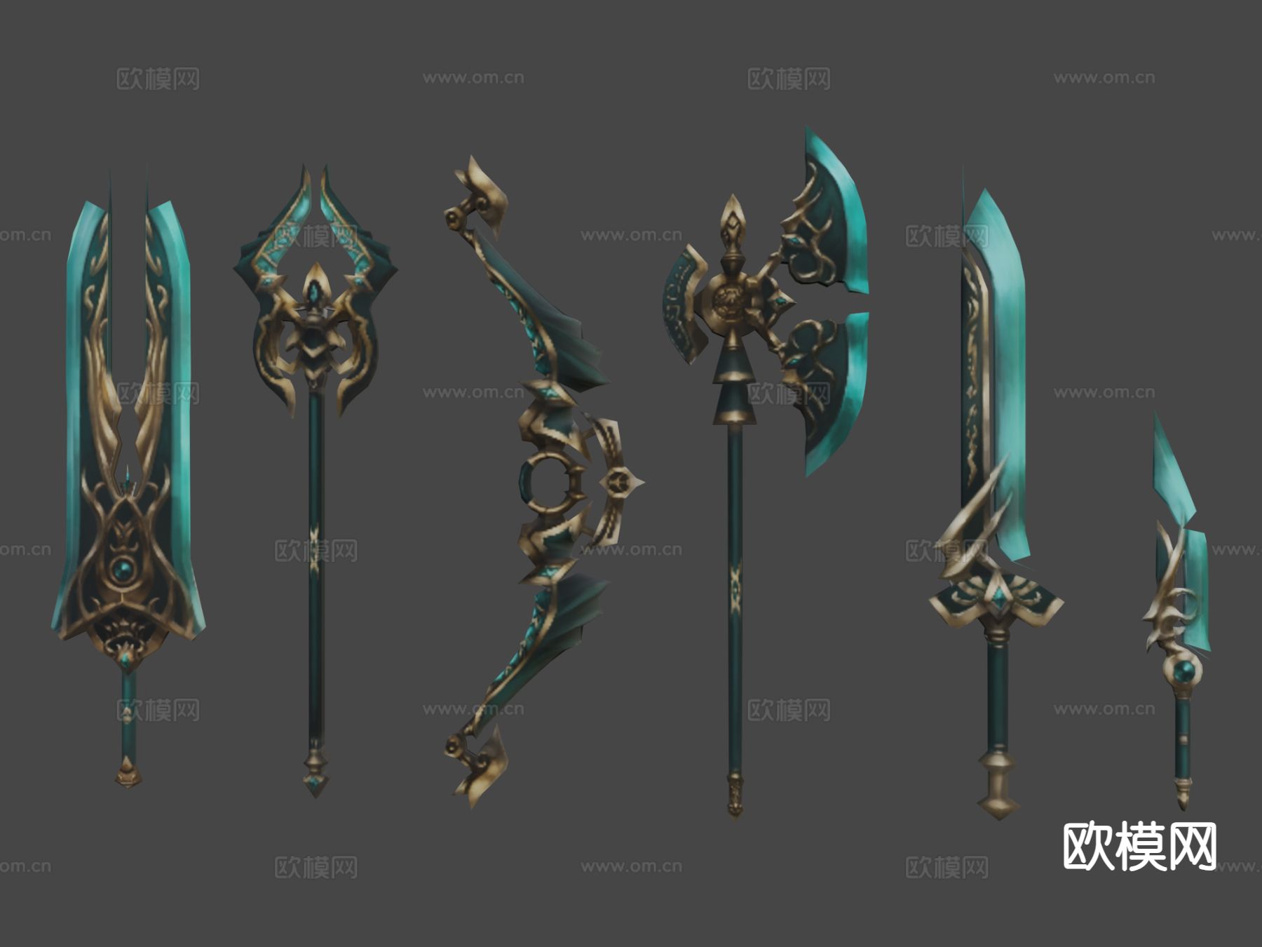 幻想闪电武器套装su模型下载（渲染图7）