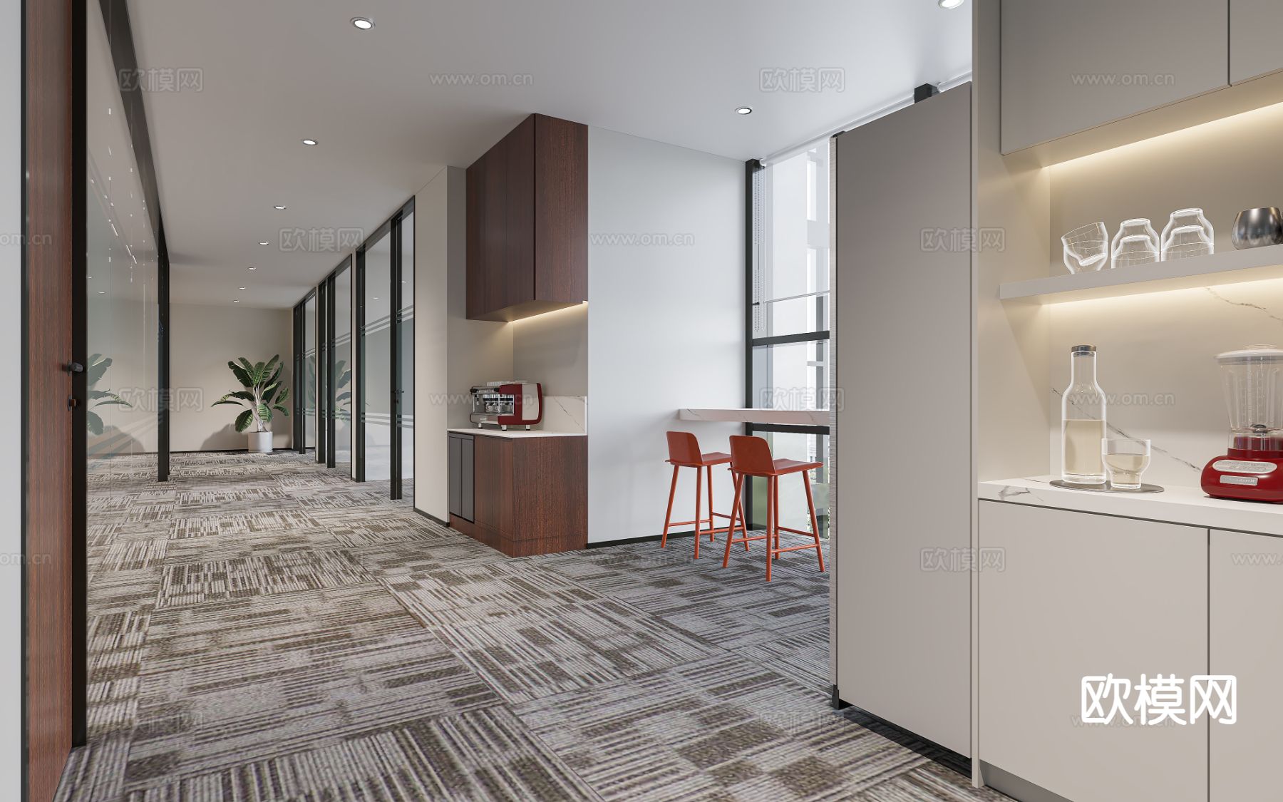 现代会议室3d模型下载（渲染图3）