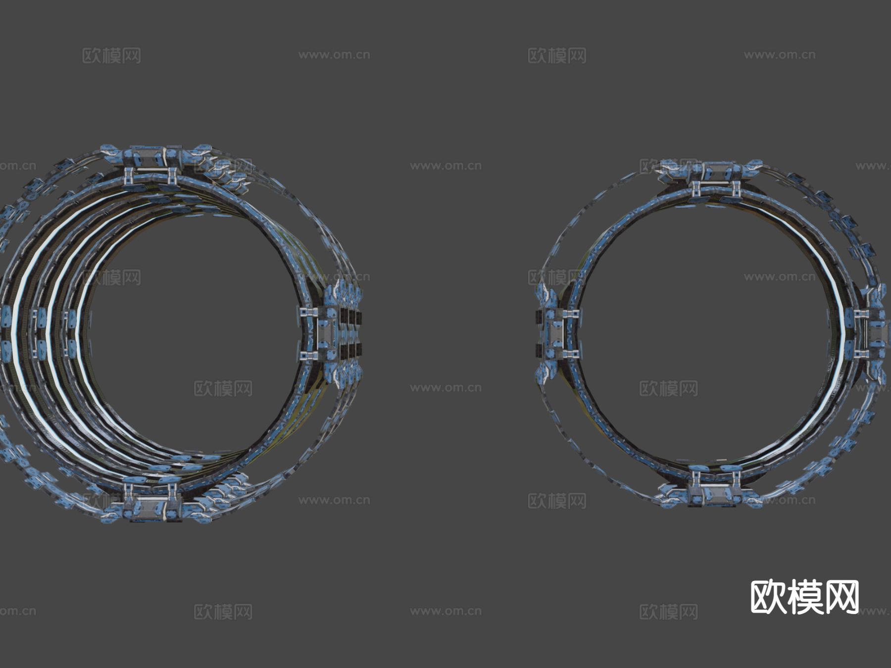 IV型 科幻跳跃门 机械设备su模型下载（渲染图4）
