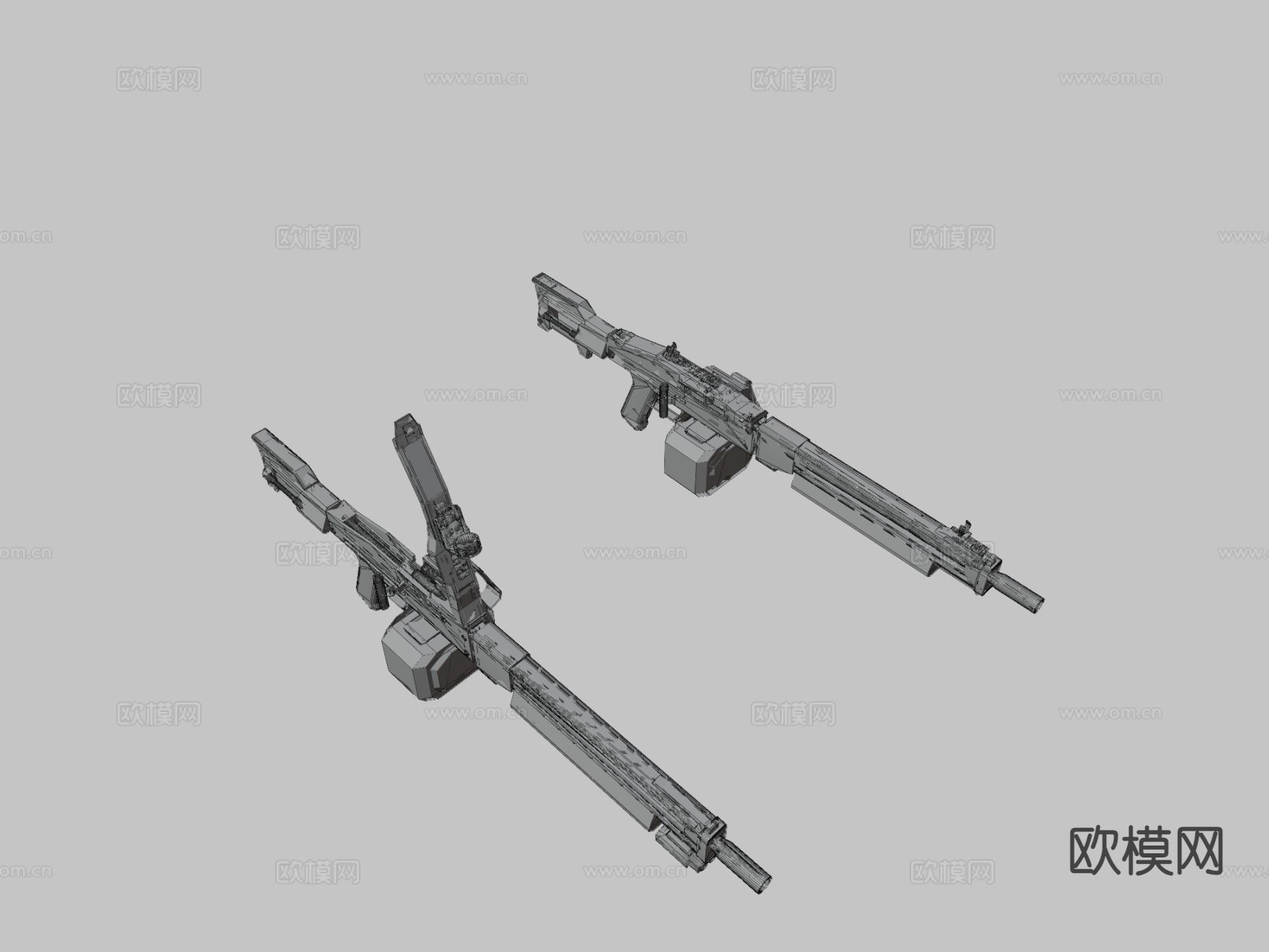 FSK34 科幻重型机枪 枪支 枪械su模型下载（渲染图3）