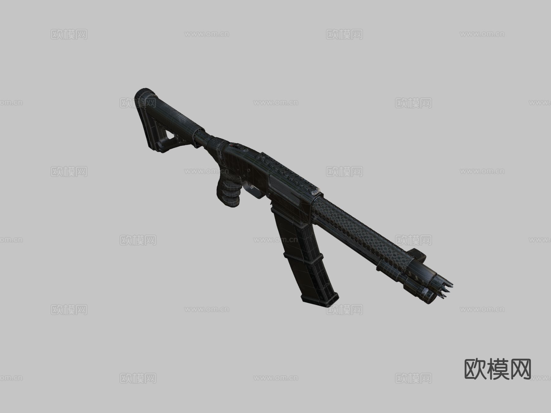 泵动式霰弹枪 枪支 枪械su模型下载（渲染图1）