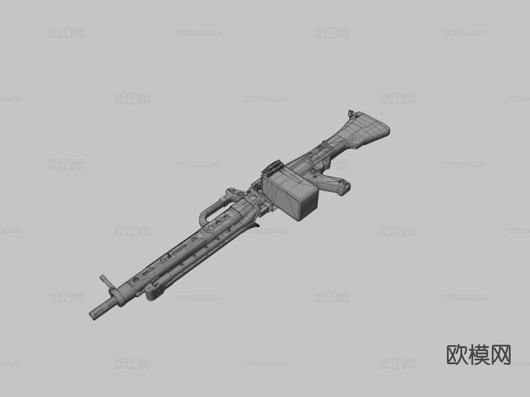 轻机枪su模型下载（渲染图3）