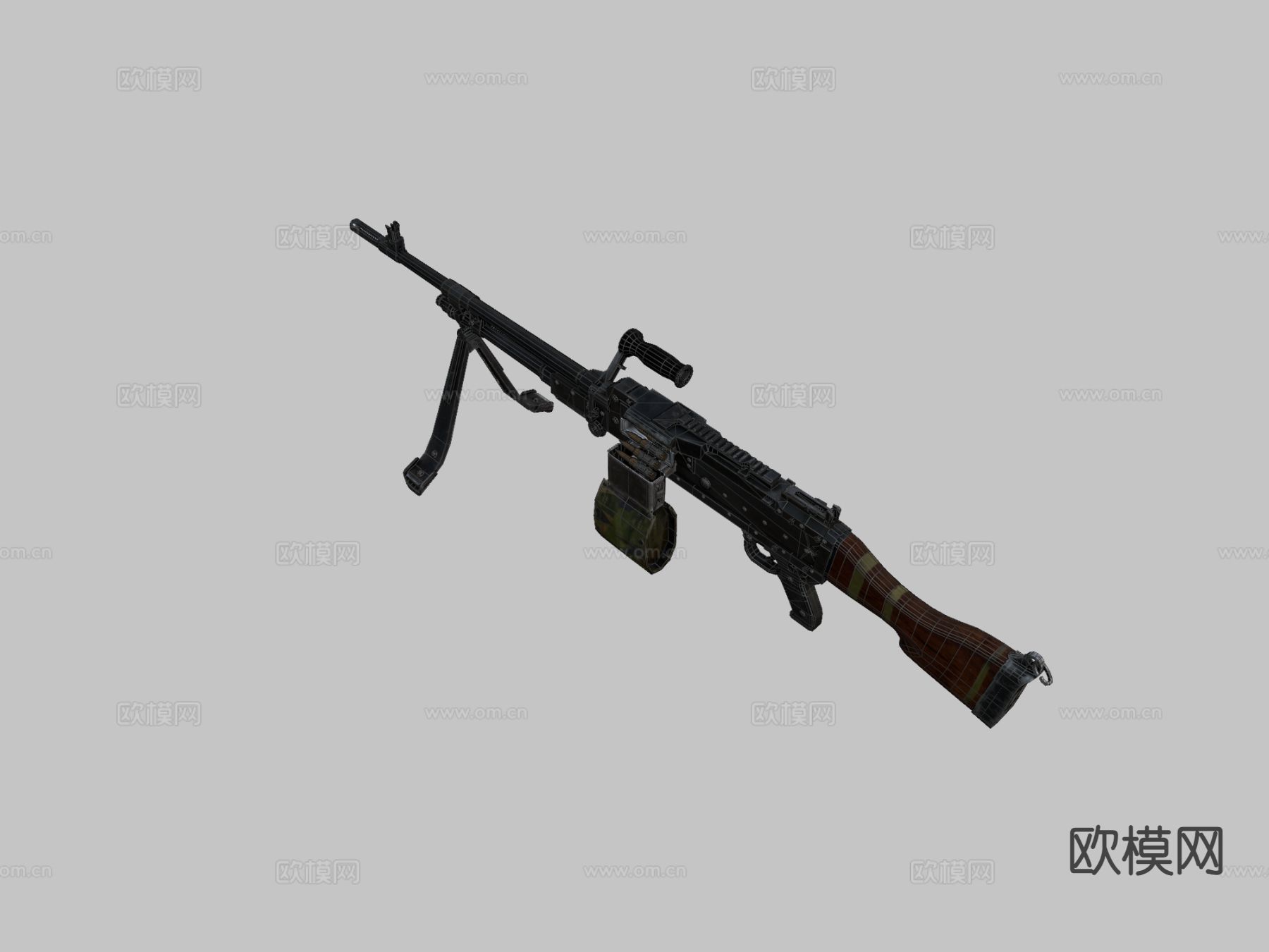 KSP58B机枪 枪支 枪械su模型下载（渲染图1）