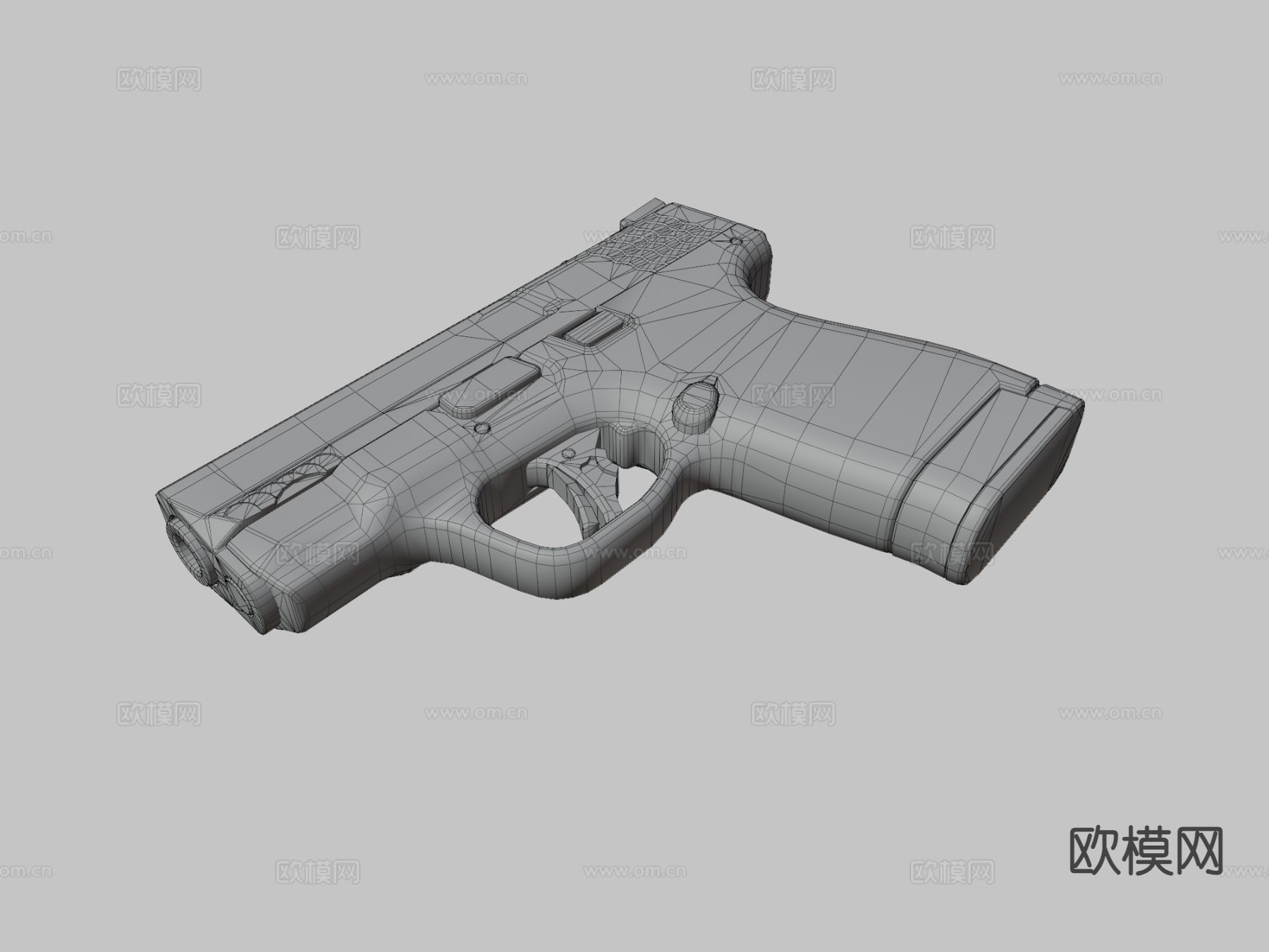 手枪 枪支 枪械su模型下载（渲染图3）