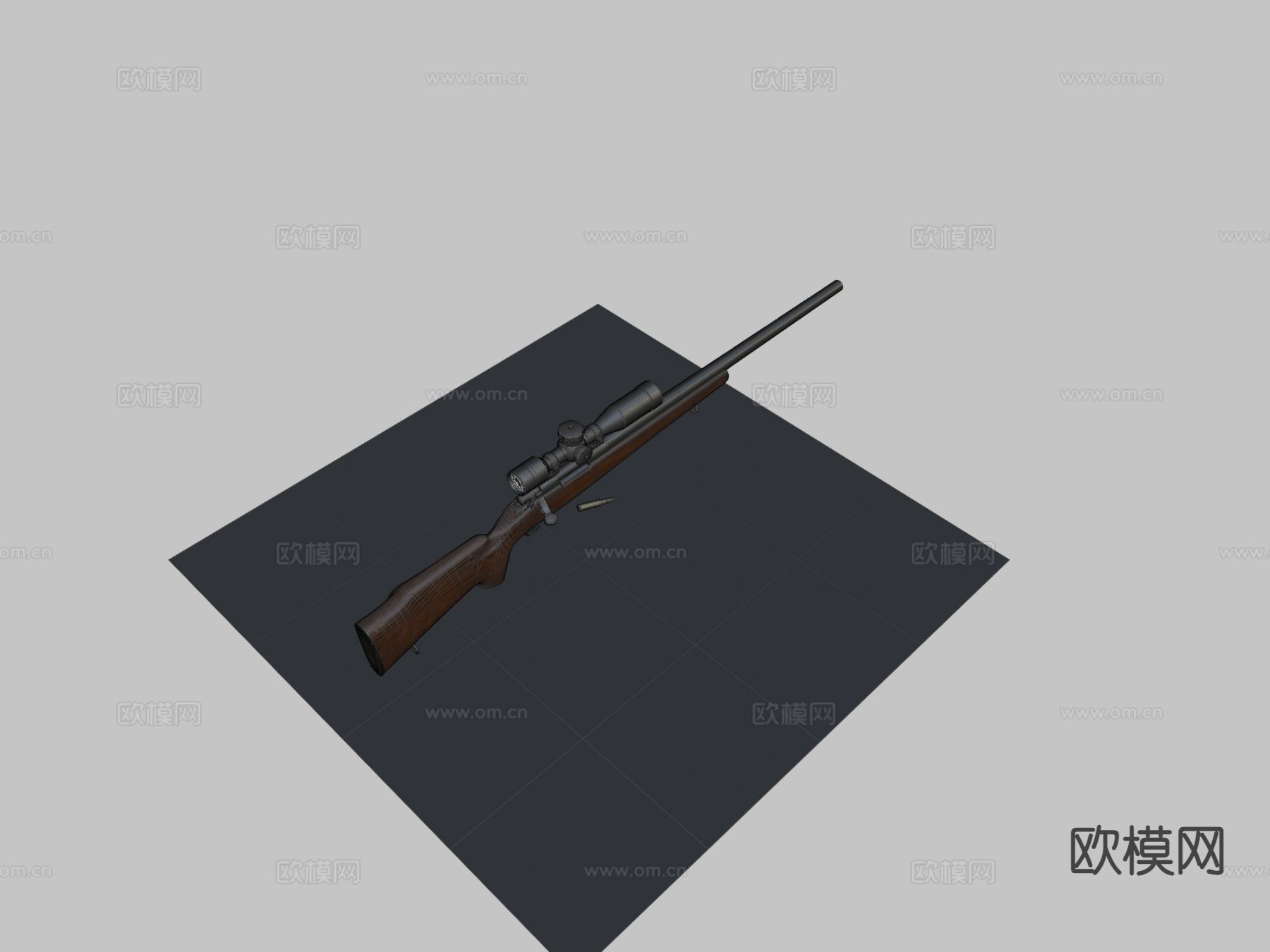 M40A1 狙击步枪 枪支 枪械su模型下载（渲染图1）