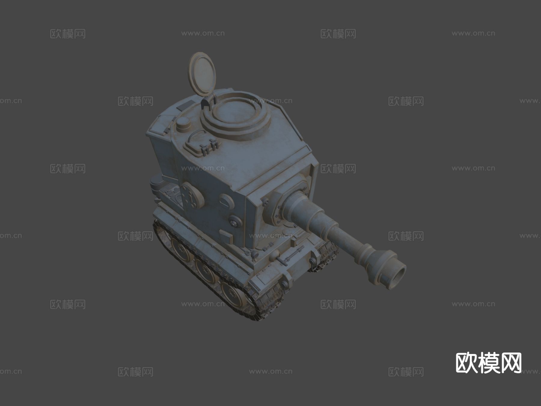 卡通德国虎坦克su模型下载（渲染图4）