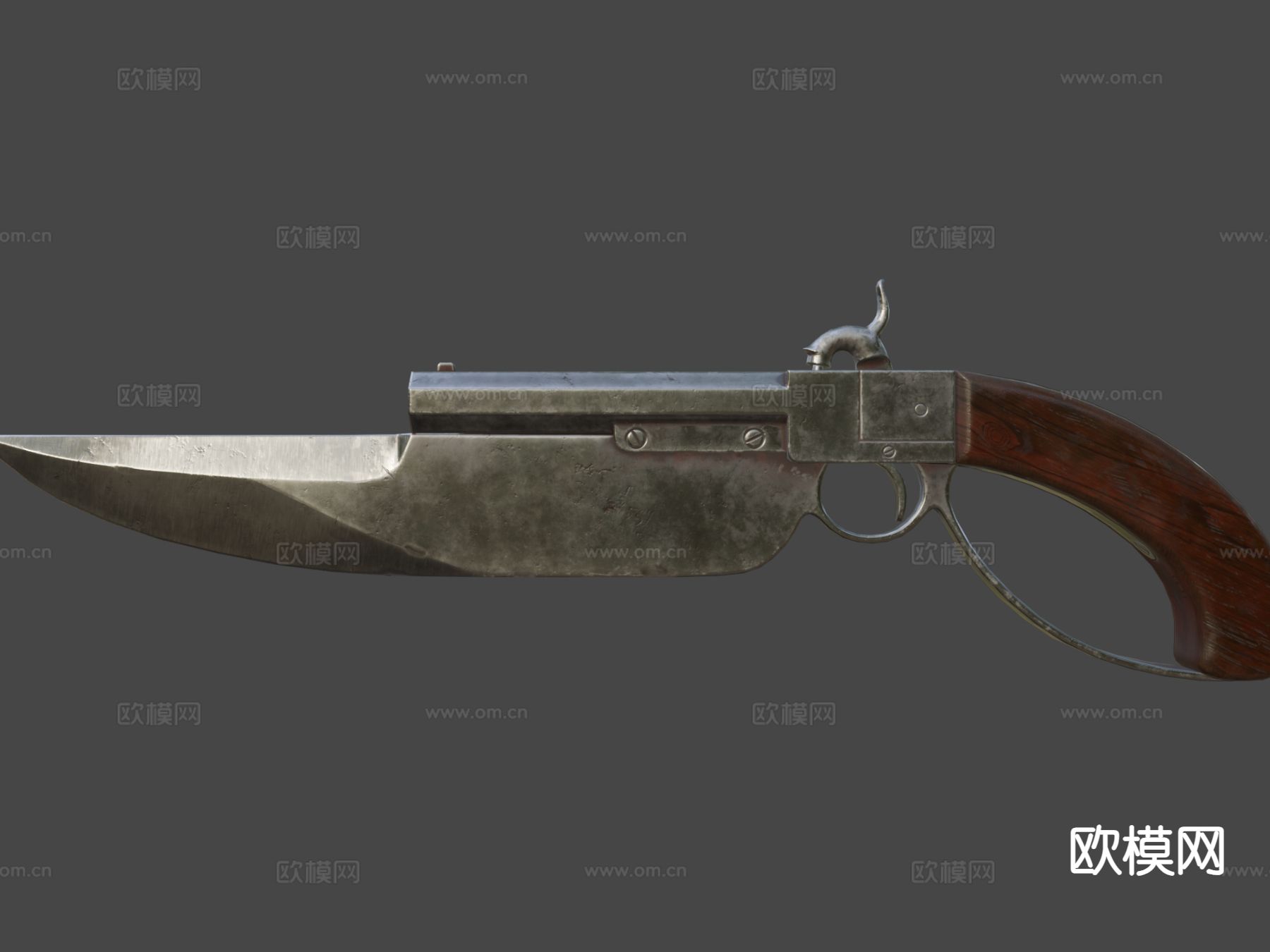 匕首式手枪 枪支 枪械su模型下载（渲染图7）