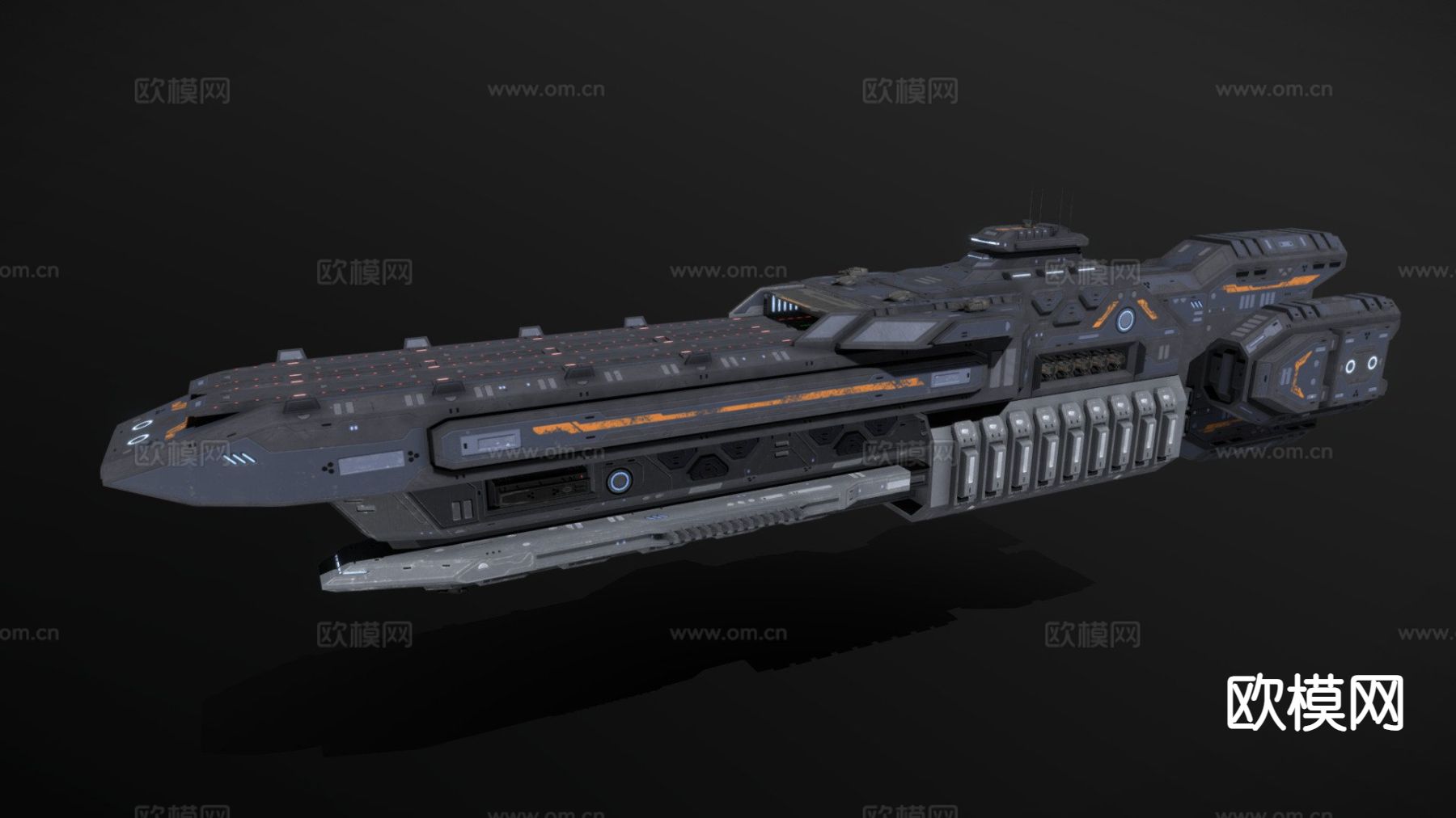 科幻轻型航母勇者su模型下载（渲染图2）