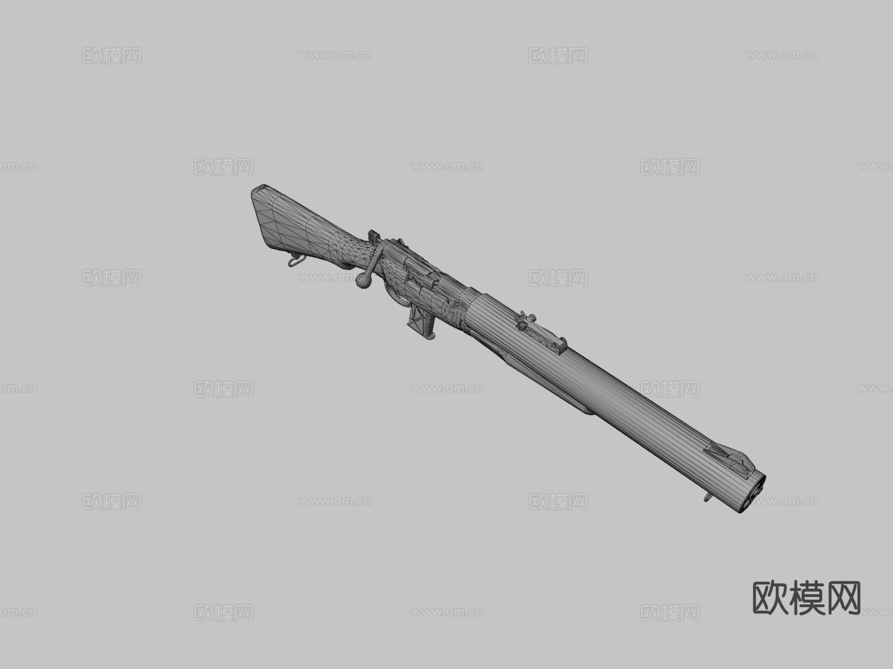 卡宾枪su模型下载（渲染图3）