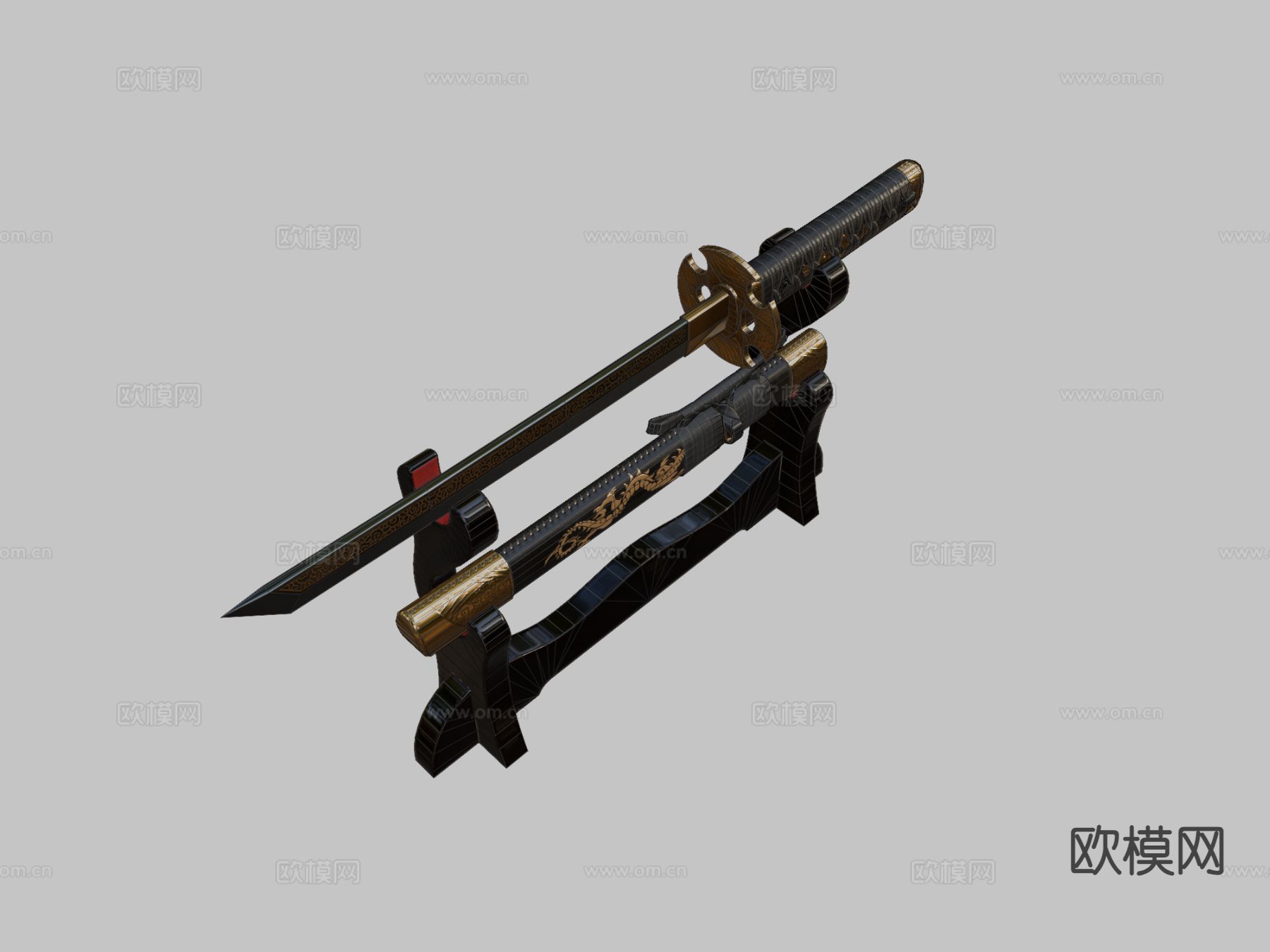 唐刀 武士刀su模型下载（渲染图1）