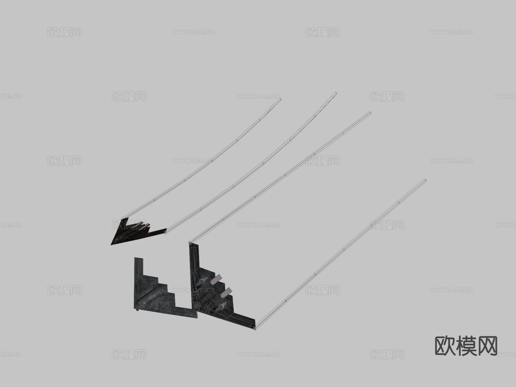 幽灵轰炸机 战斗机su模型下载（渲染图1）