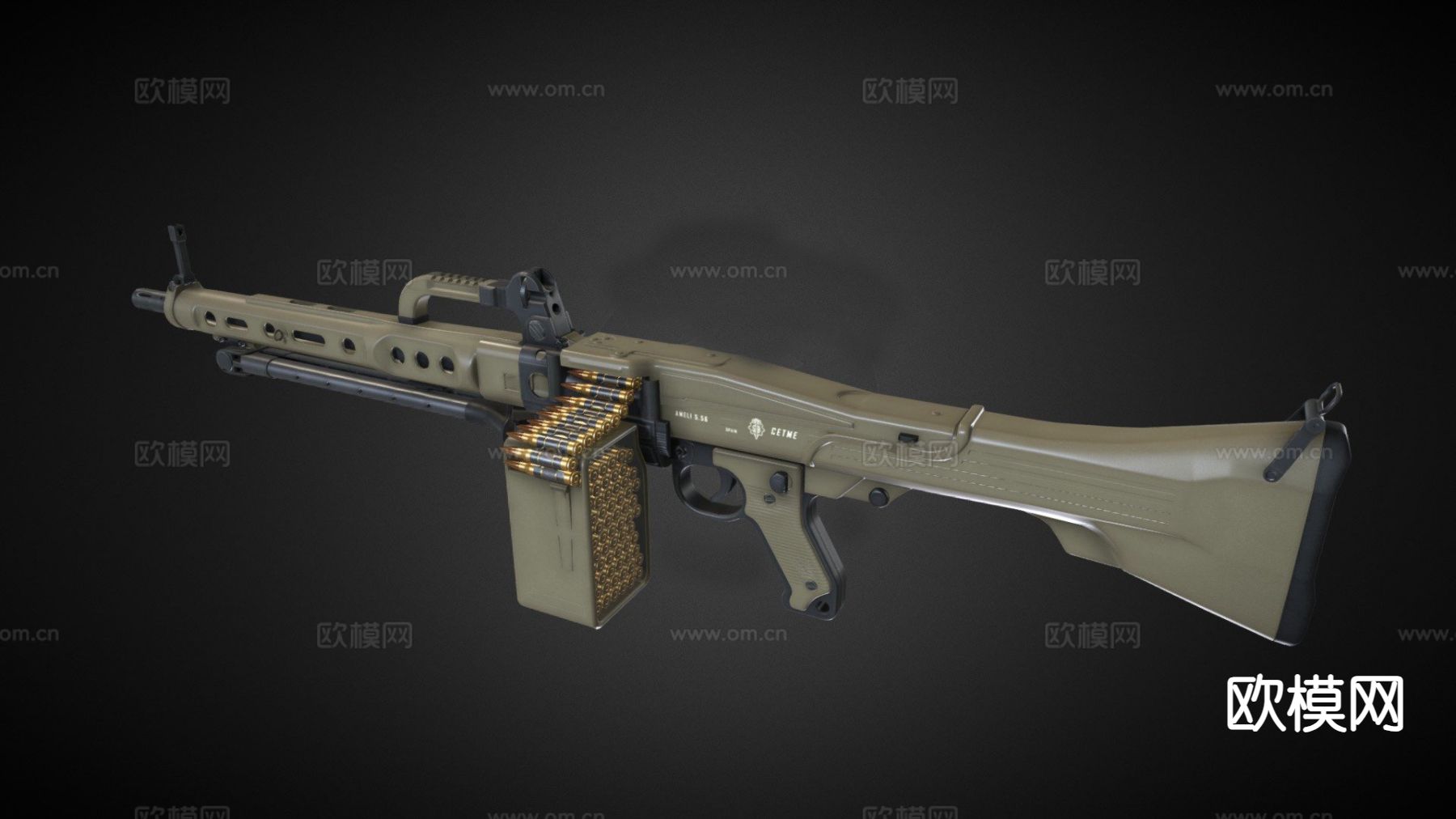 轻机枪su模型下载（渲染图2）