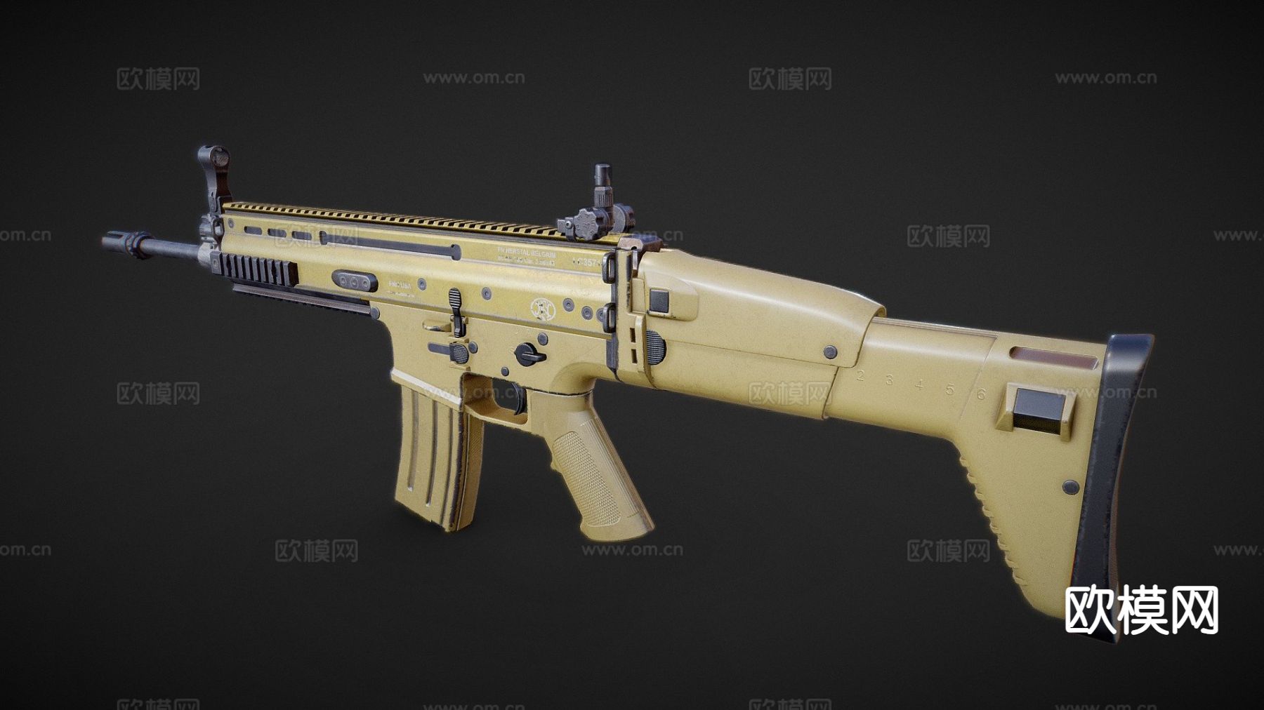 自动步枪 枪支 枪械su模型下载（渲染图2）