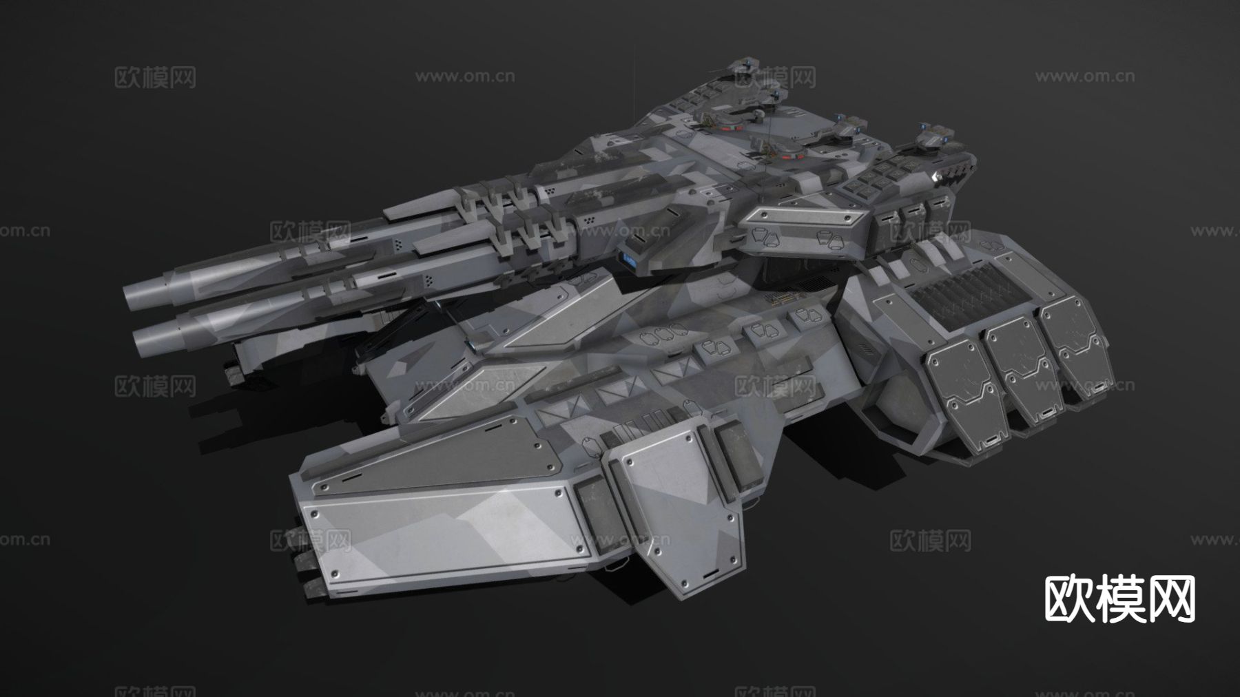 科幻傀儡突击反重力坦克su模型下载（渲染图2）