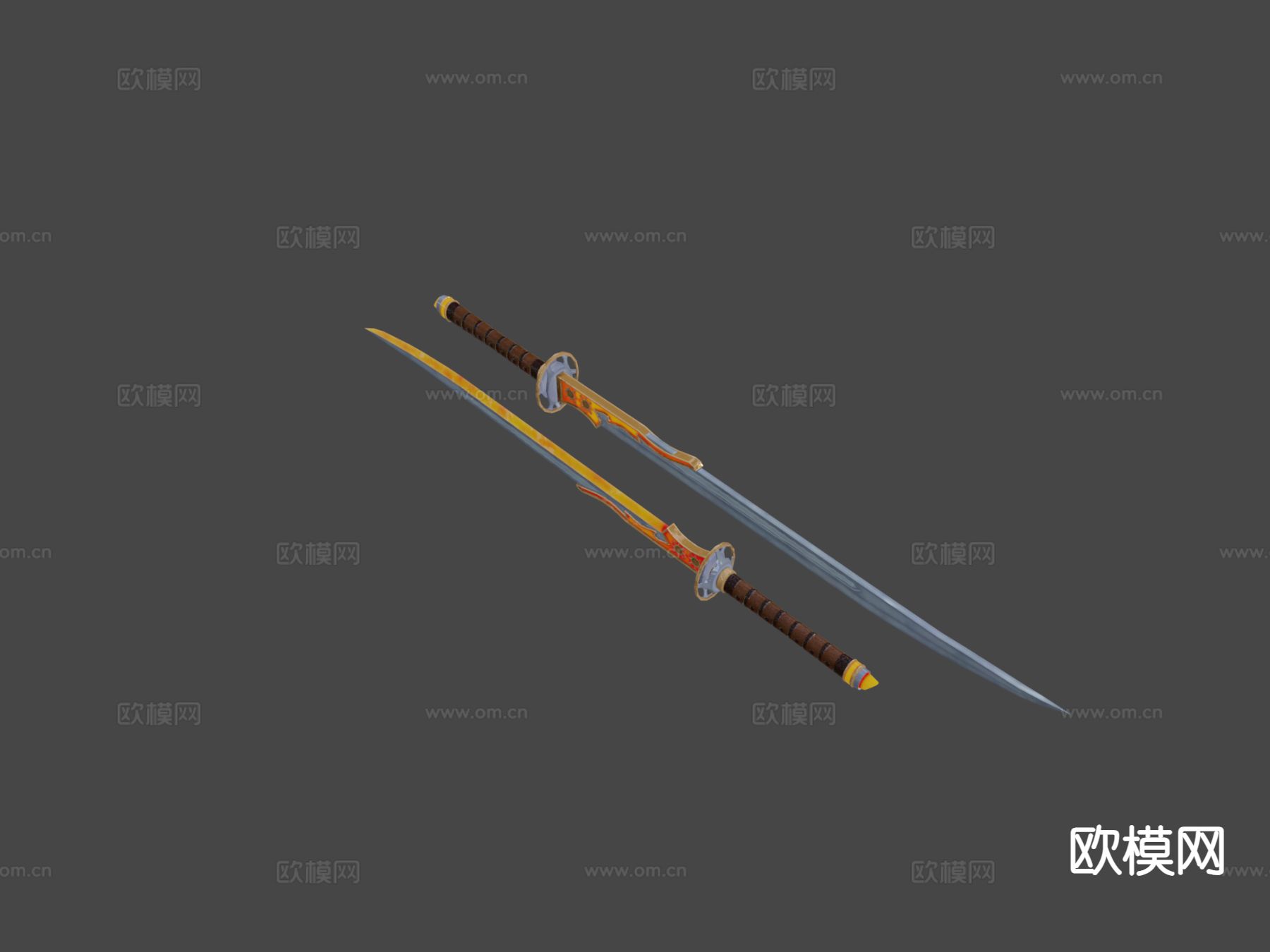 日出武士刀su模型下载（渲染图5）