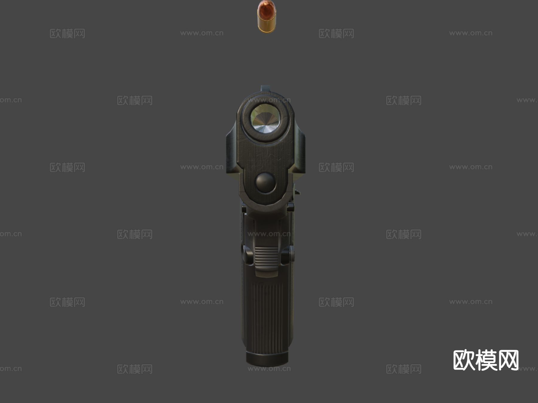 手枪游戏武器su模型下载（渲染图7）