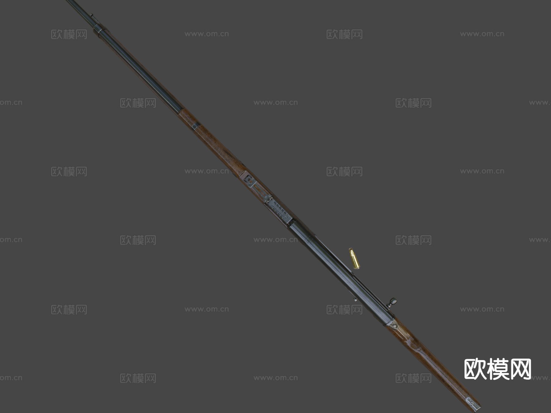 M1917 半自动步枪 枪支 枪械su模型下载（渲染图4）