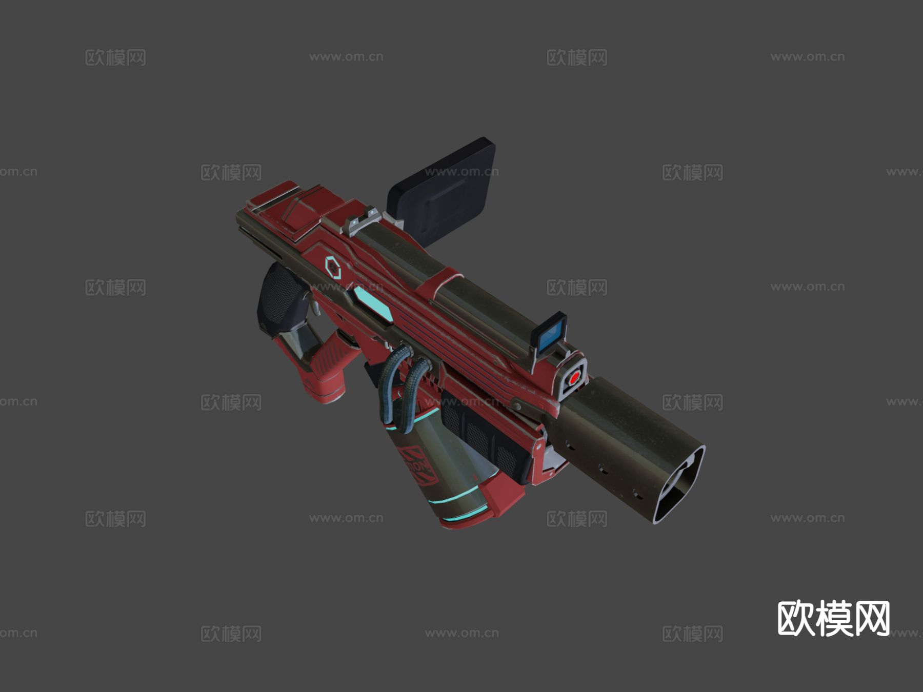 科幻枪 枪支 枪械su模型下载（渲染图4）