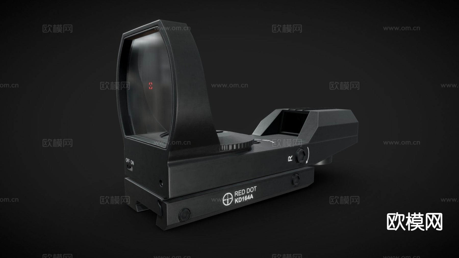 红点瞄准镜su模型下载（渲染图2）