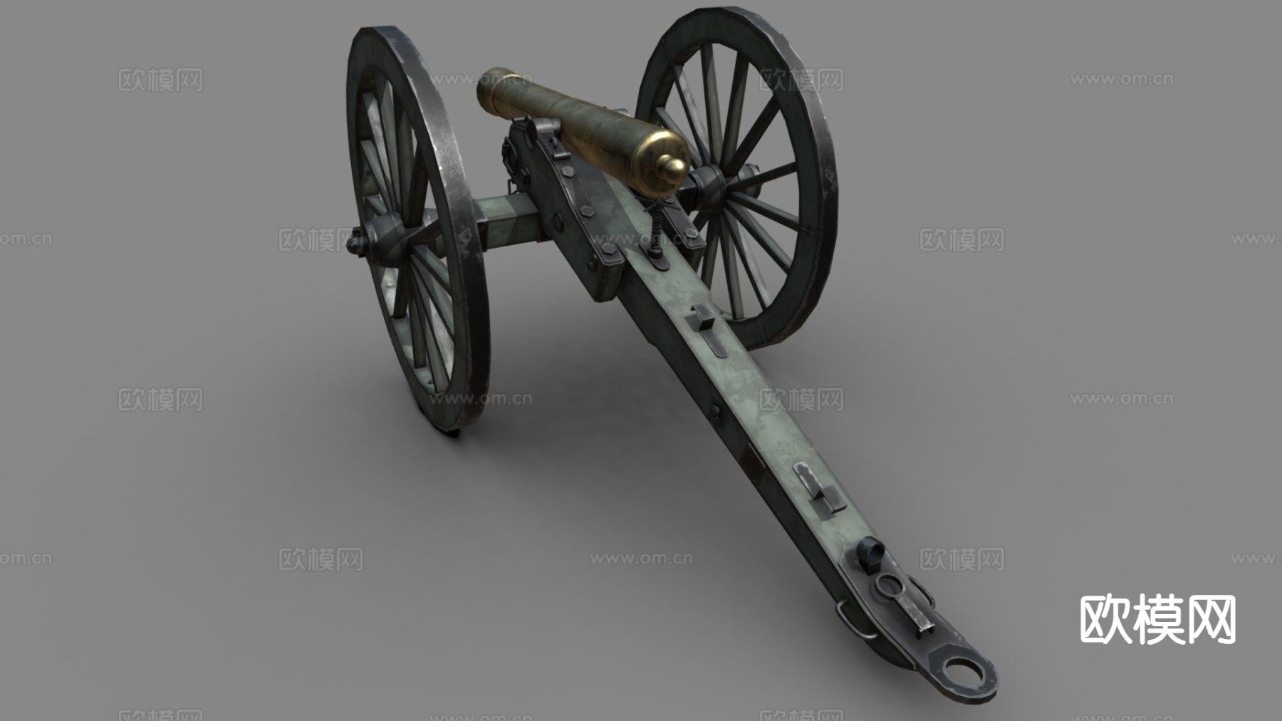 炮车 榴弹炮 武器su模型下载（渲染图2）