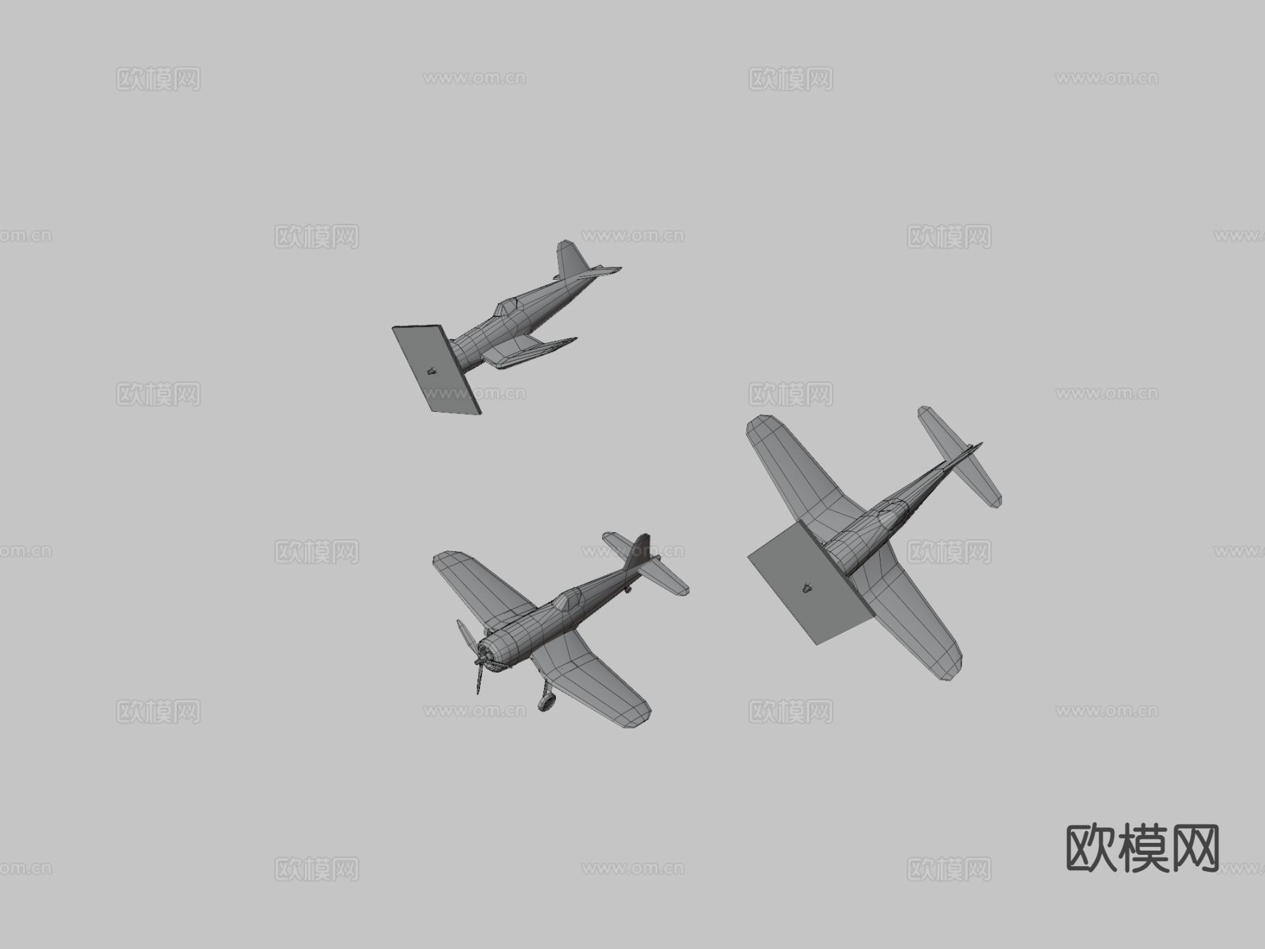 老式战斗机 轰炸机su模型下载（渲染图3）