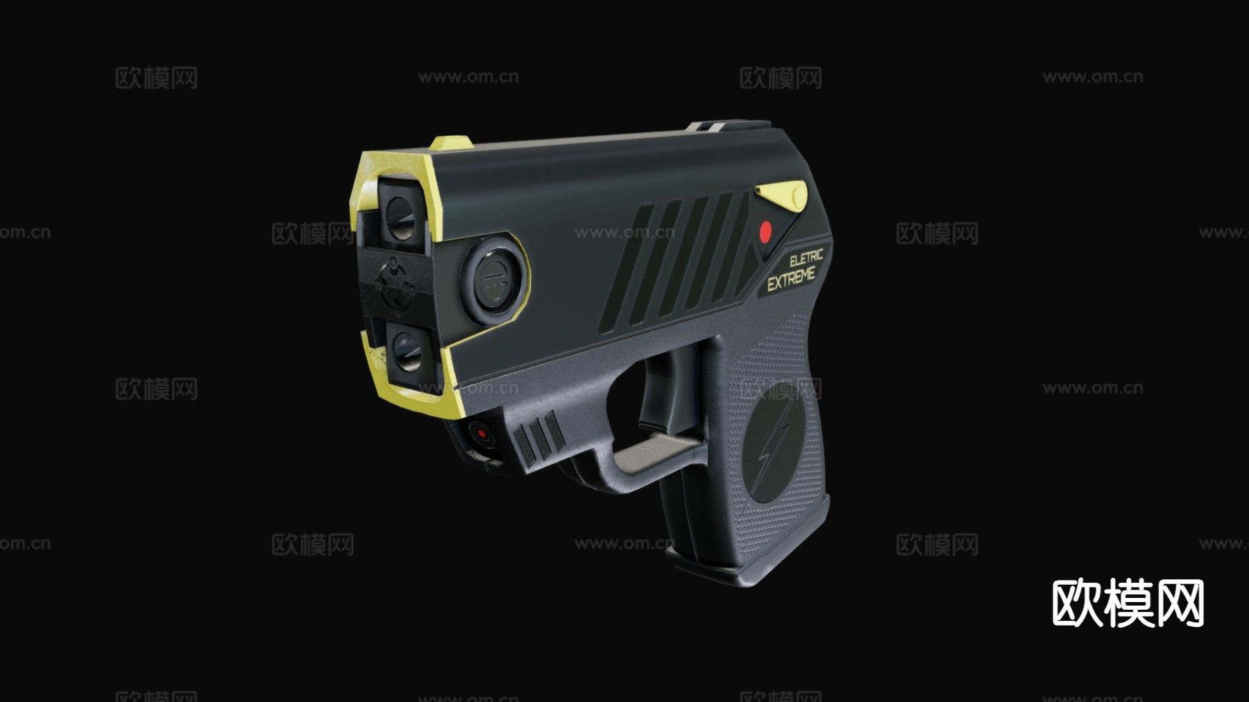 游戏手枪 科幻道具su模型下载（渲染图2）