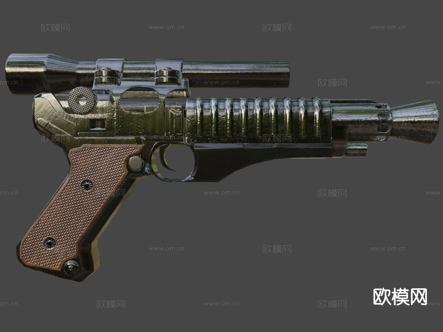 重型爆破手枪 枪支 枪械su模型下载（渲染图7）