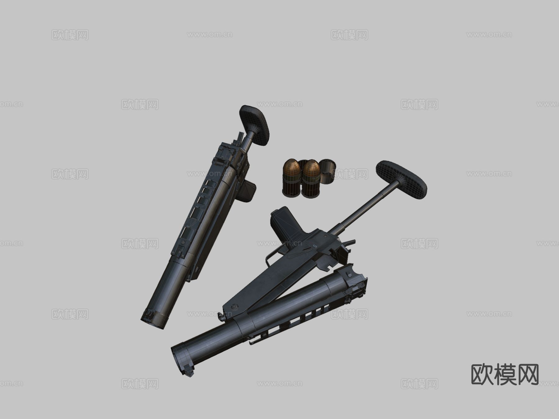 榴弹发射器 武器su模型下载（渲染图1）