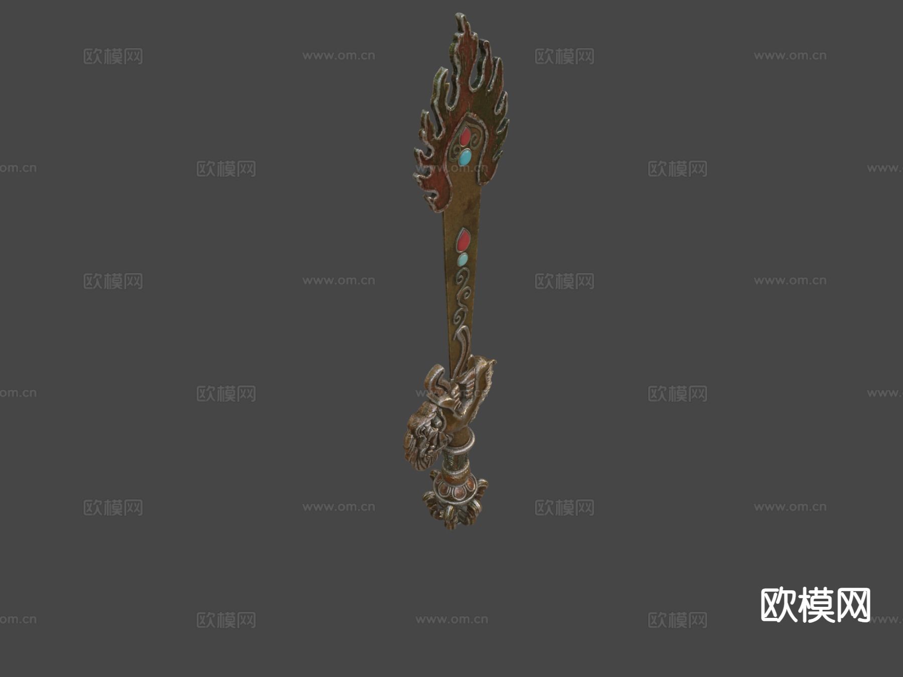 文殊师利剑 游戏道具su模型下载（渲染图4）