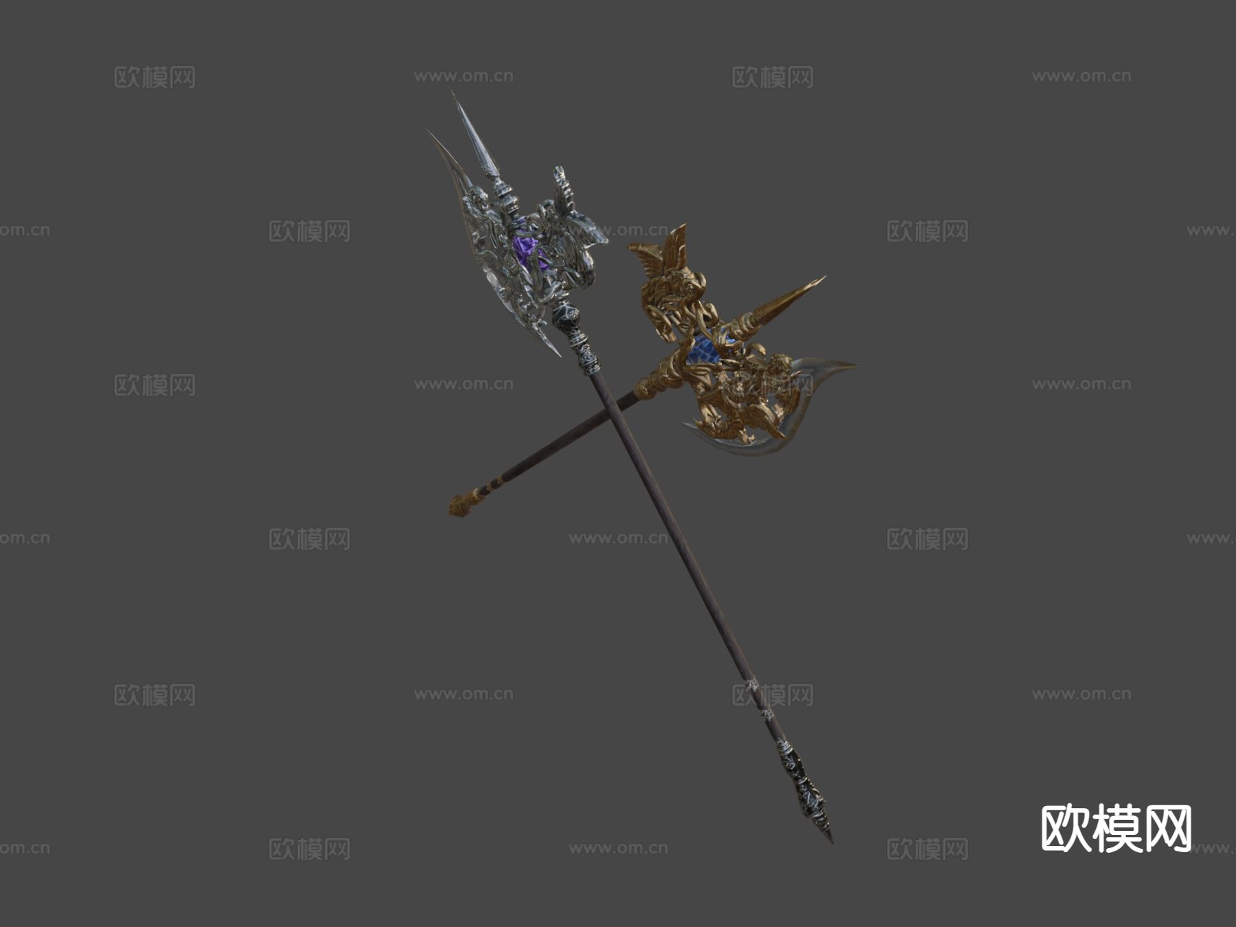 中世纪黑暗幻想武器su模型下载（渲染图4）