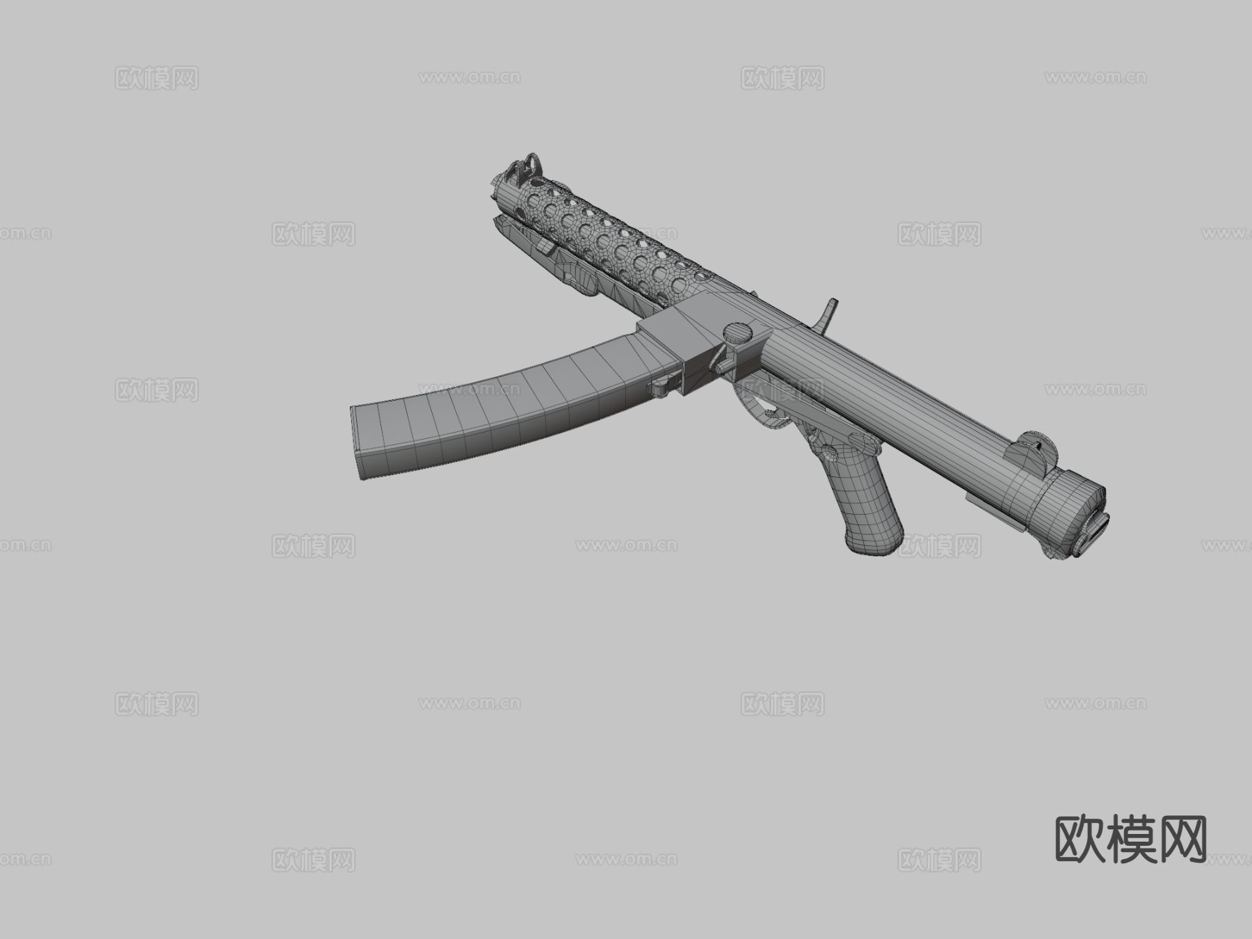 L2A3斯特林冲锋枪su模型下载（渲染图3）