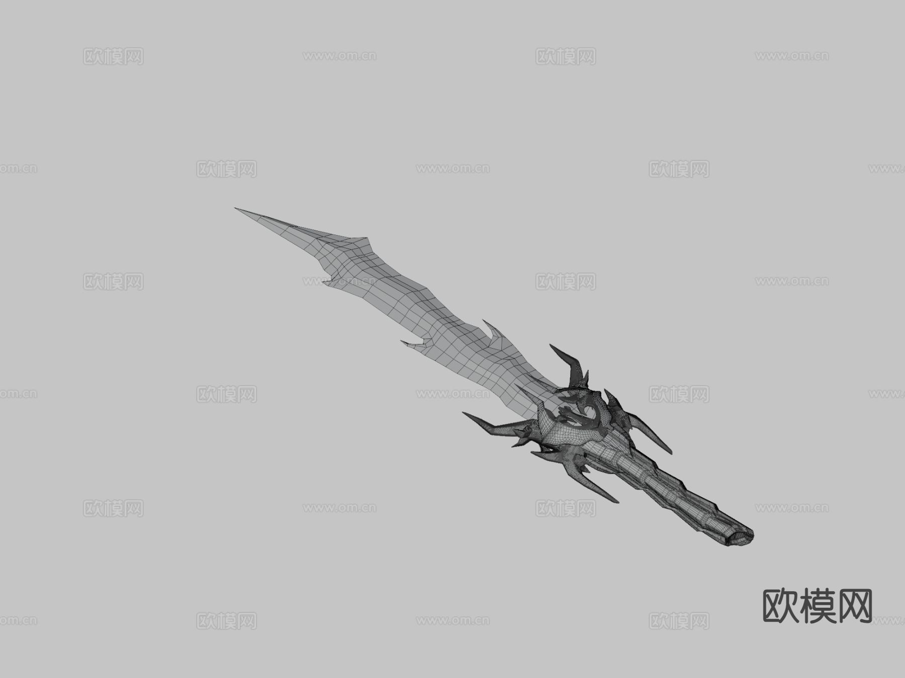 暗星光剑 大剑 游戏道具su模型下载（渲染图3）