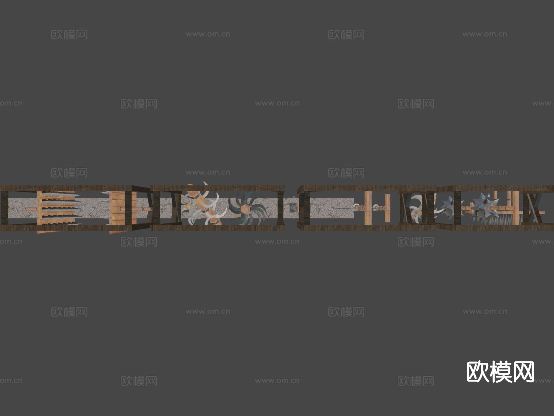 流星锤 斧头 大锤 武器su模型下载（渲染图5）