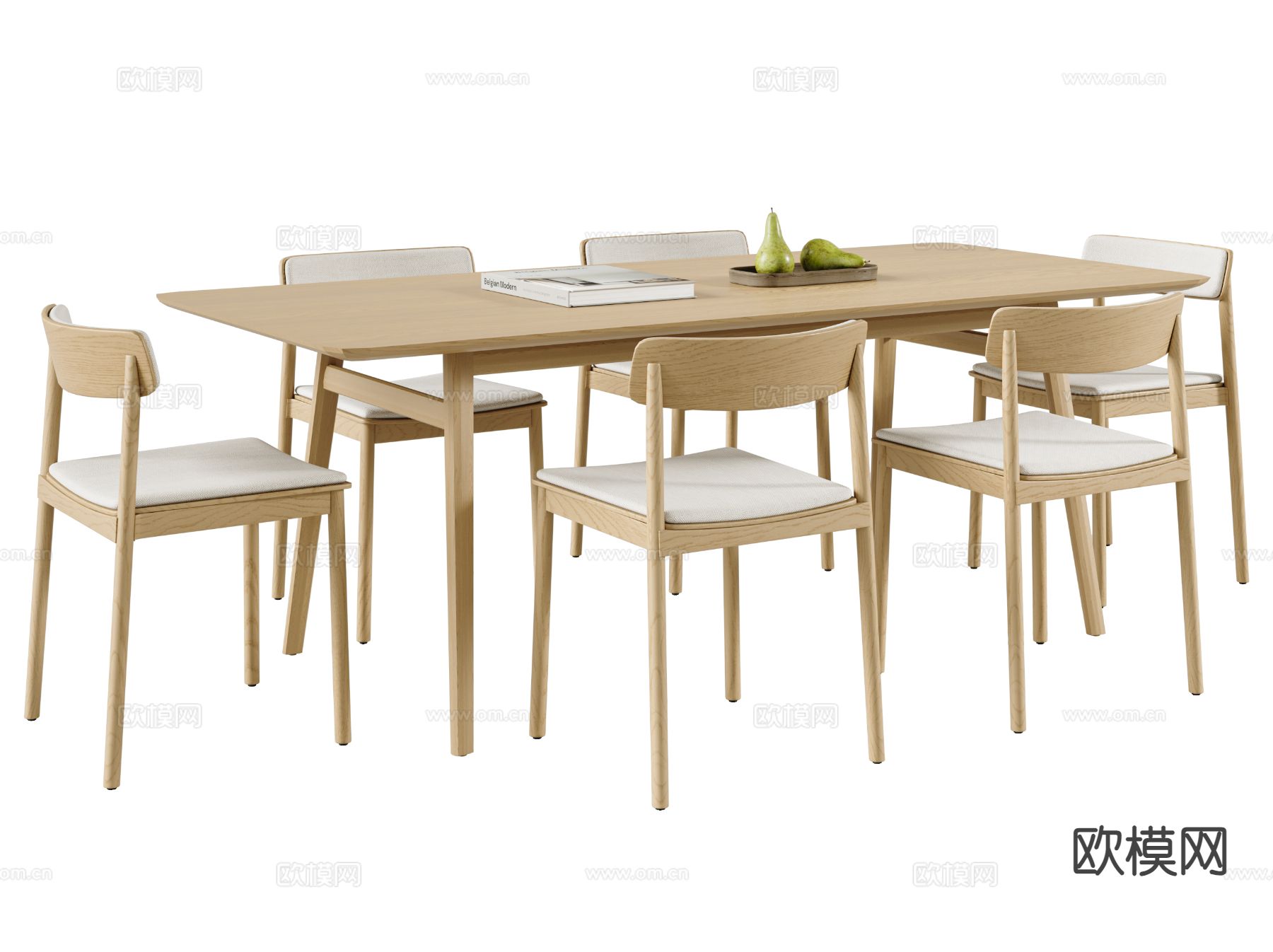 北欧餐桌椅3d模型下载