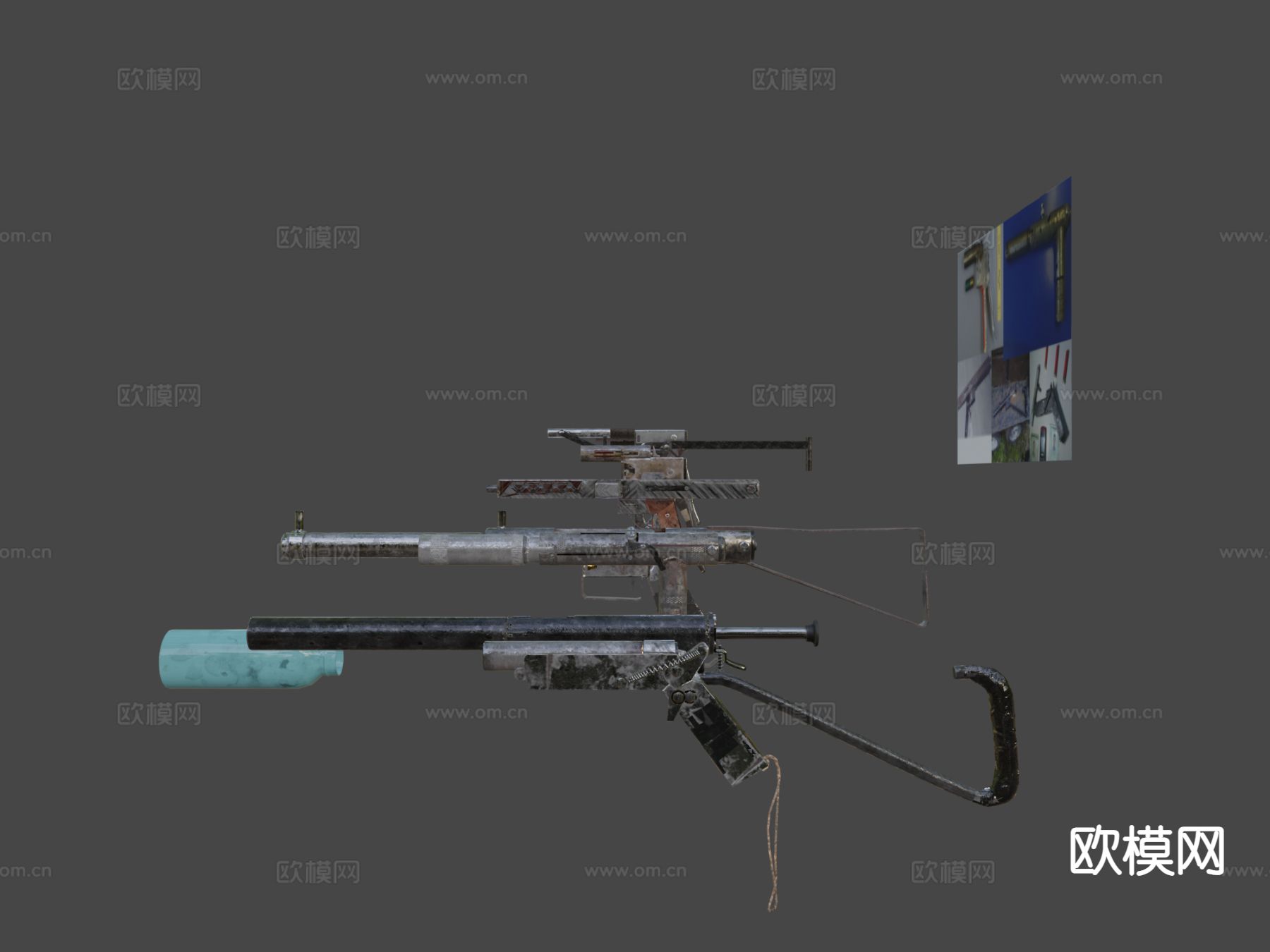 自制枪械包 枪支配件su模型下载（渲染图5）