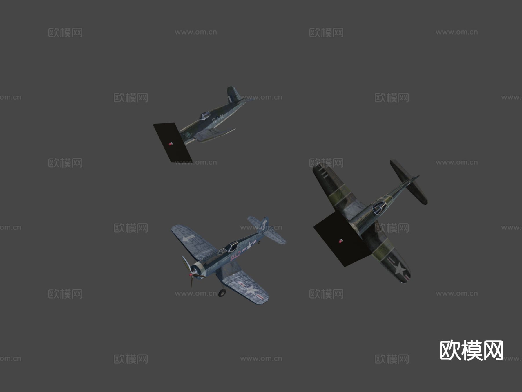 老式战斗机 轰炸机su模型下载（渲染图4）