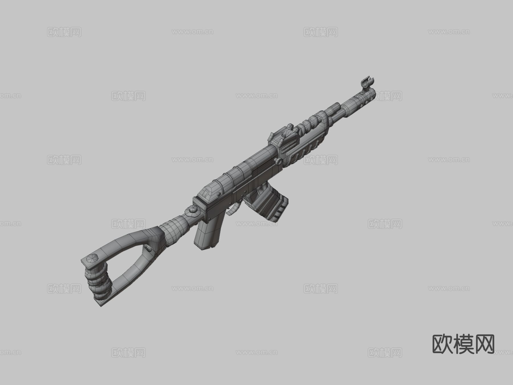 锈蚀突击步枪IAk47su模型下载（渲染图3）