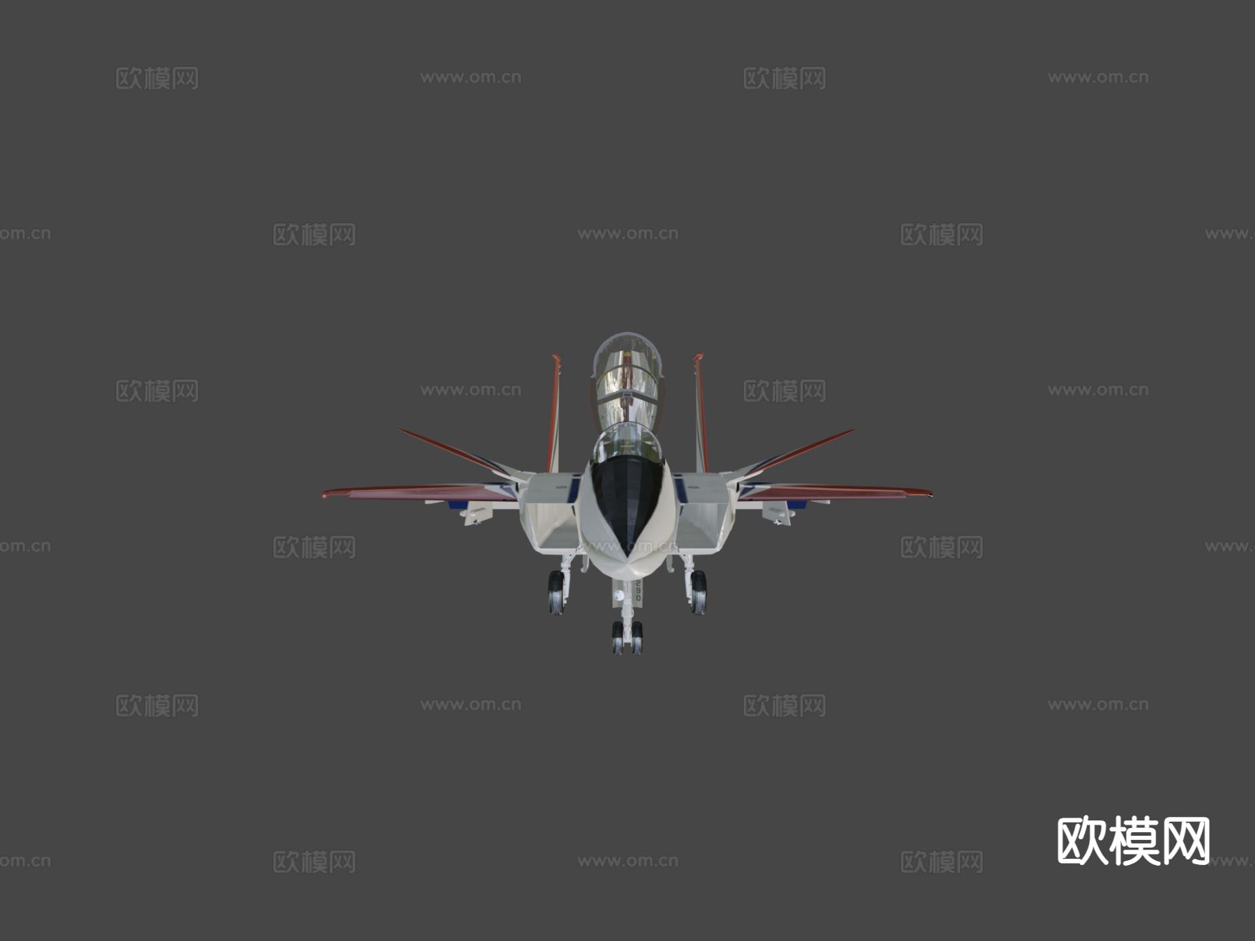 科幻飞机战斗机su模型下载（渲染图6）