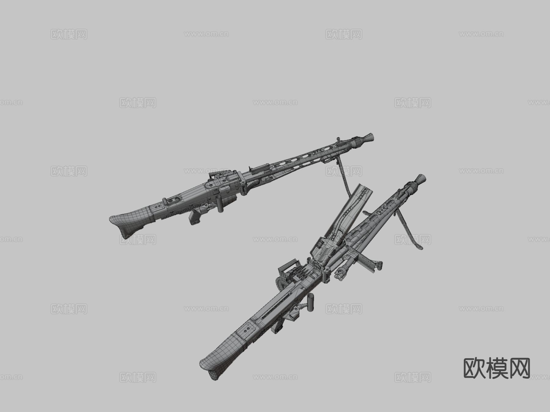 德国中型机枪su模型下载（渲染图3）