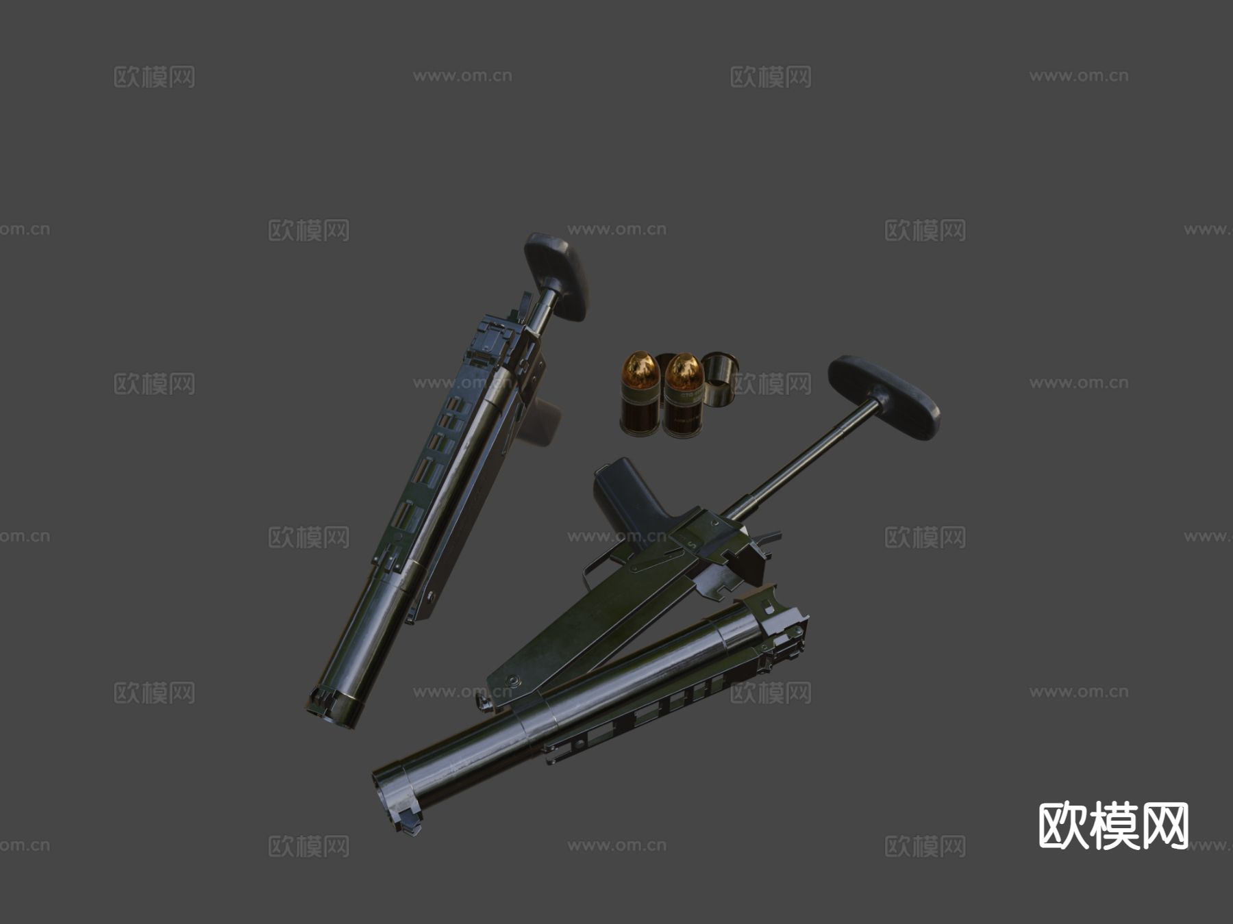 榴弹发射器 武器su模型下载（渲染图7）