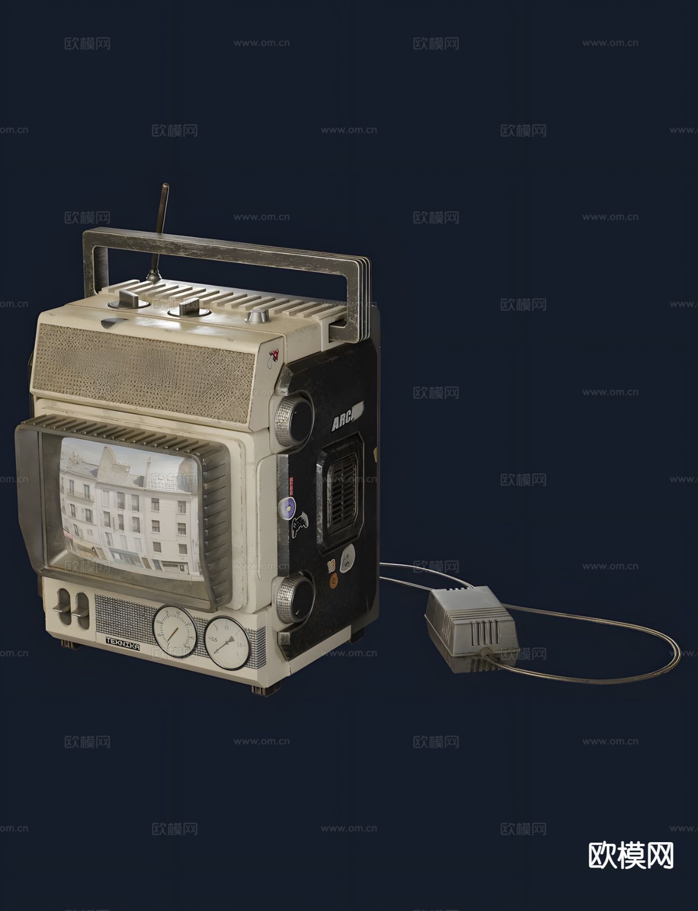 工业风电视3d模型下载（渲染图1）