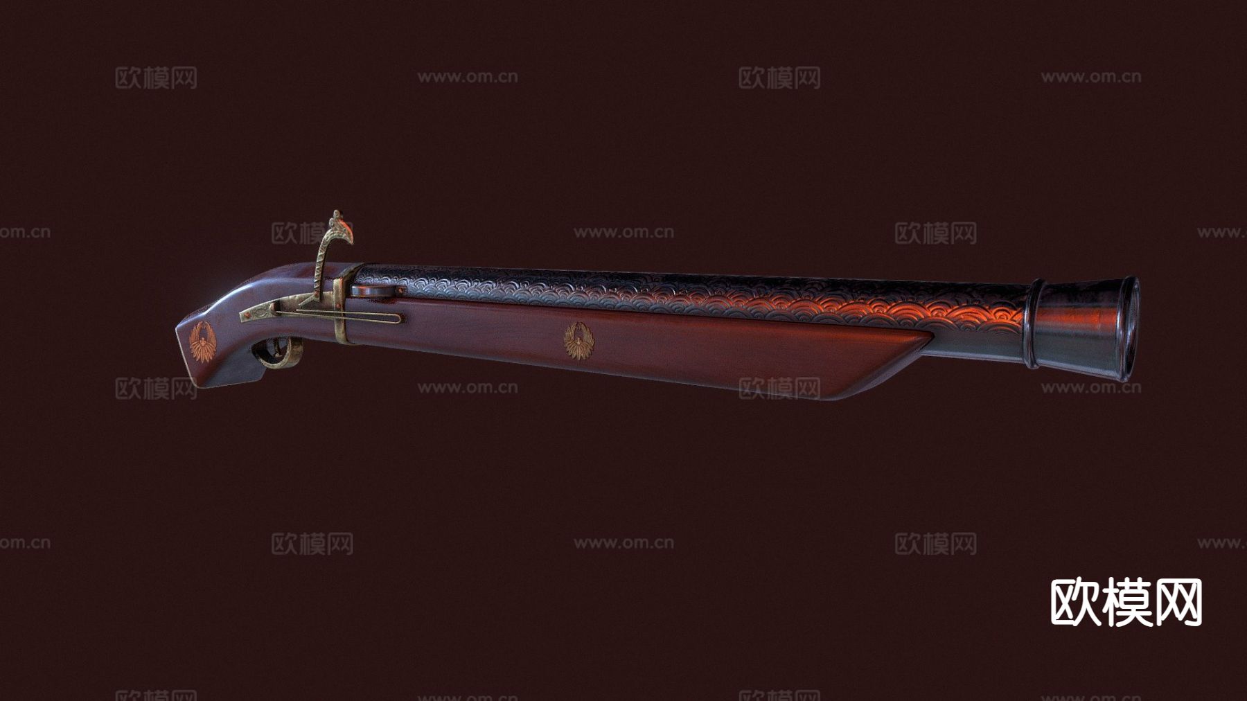 火绳枪 枪支 枪械su模型下载（渲染图2）