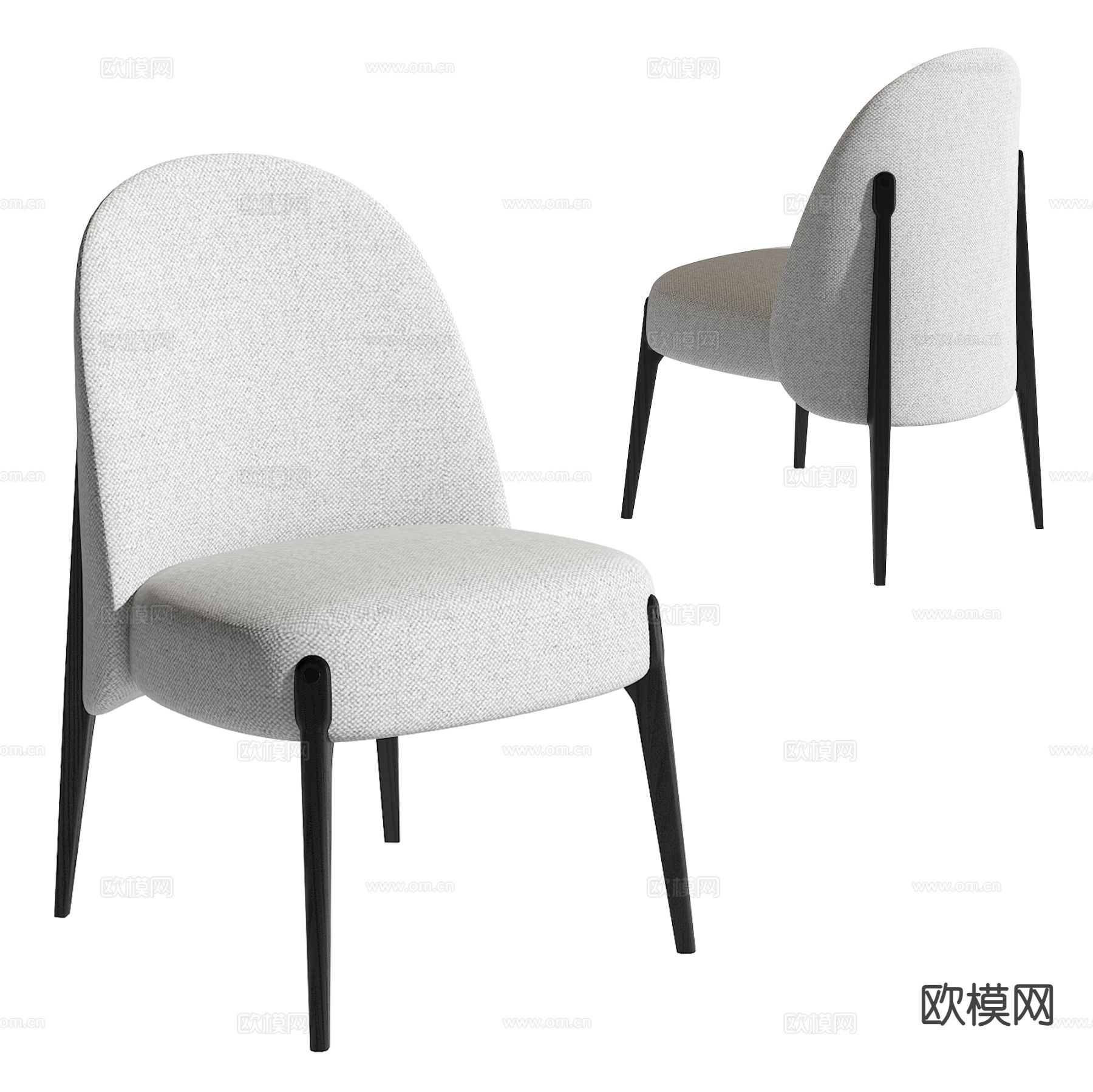 Minotti 现代椅子 单椅 餐椅3d模型下载